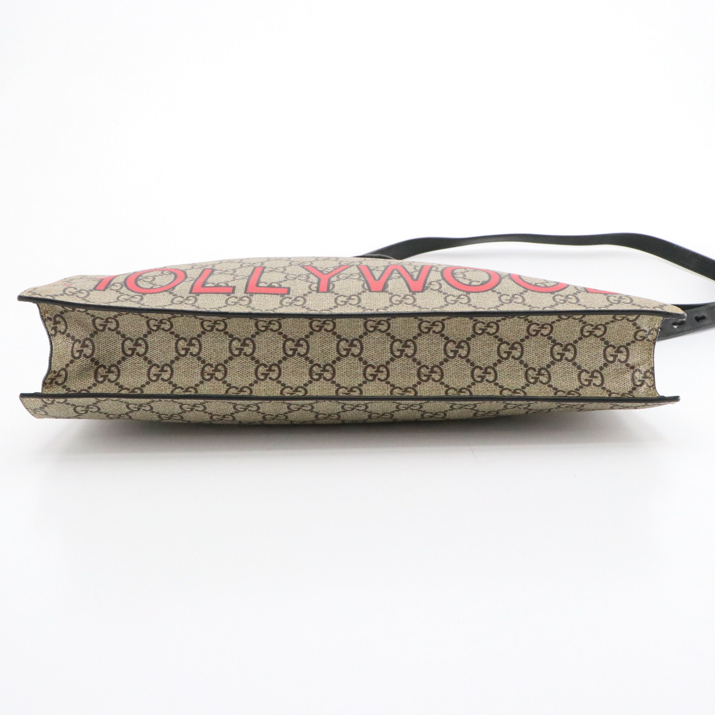 Gucci Wolf XXV Hollywood GG Supreme Canvas and Black Leather Two-Way Tote Bag