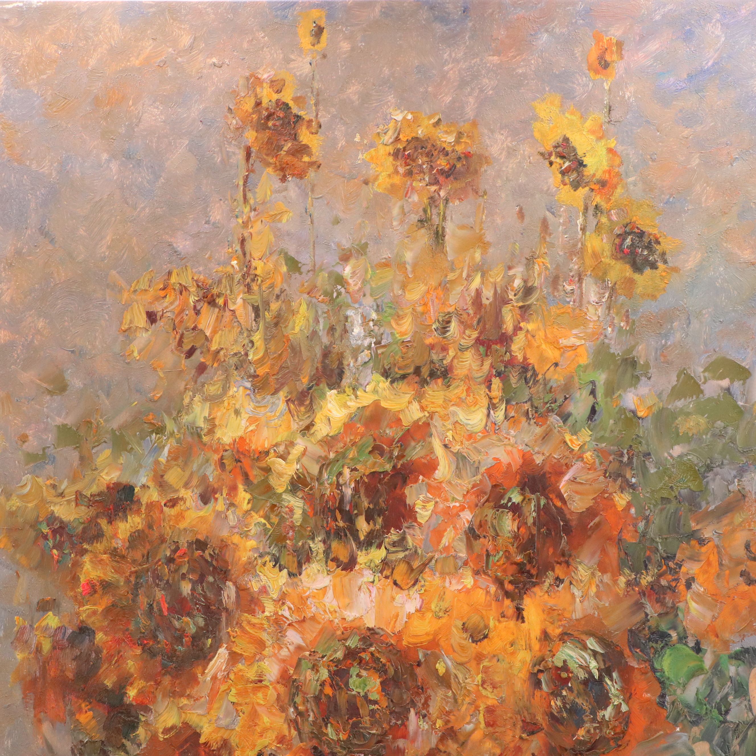 Still Life with Vase of Sunflowers Oil Painting