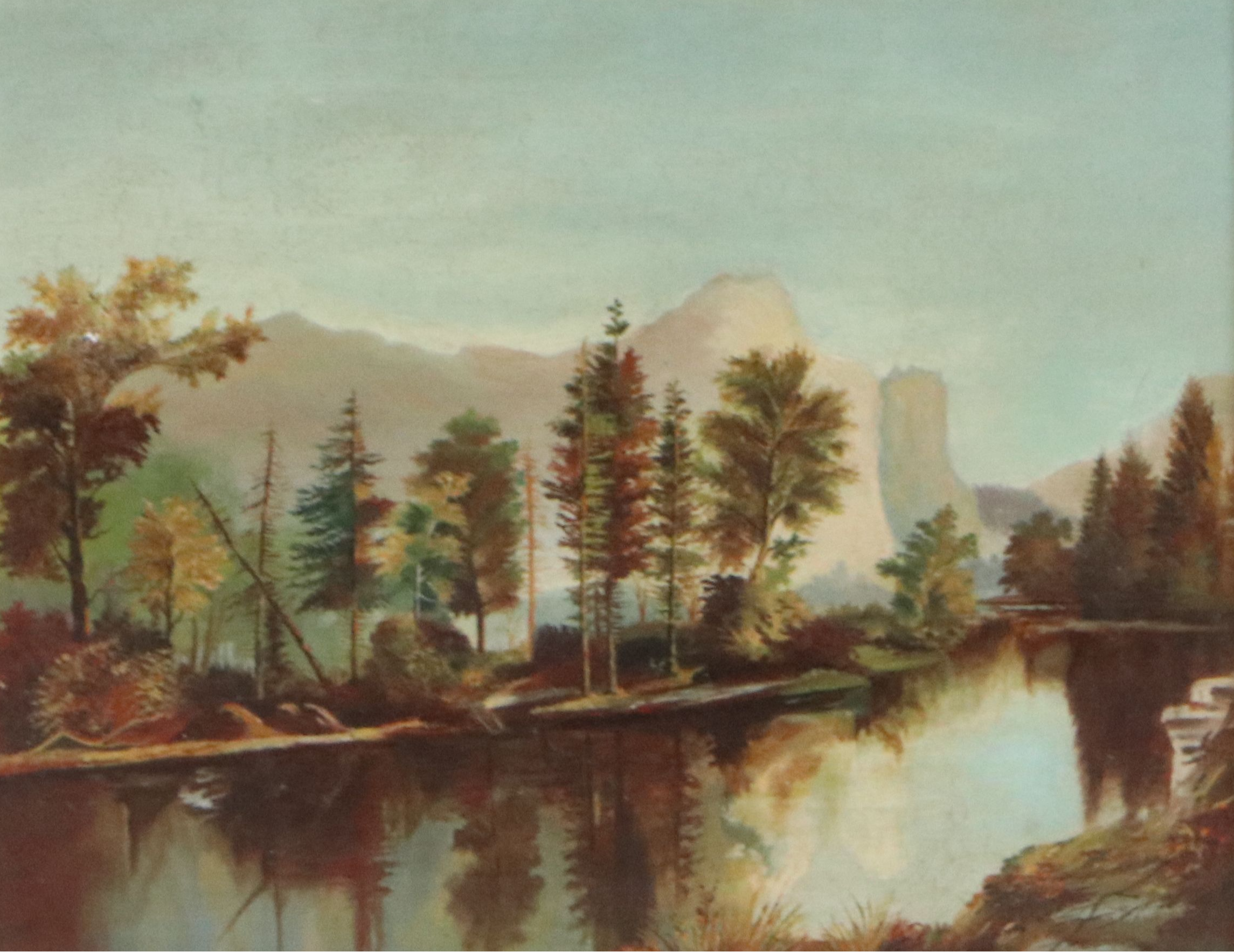 Western American Landscape Oil Painting, Late 19th or Early 20th Century