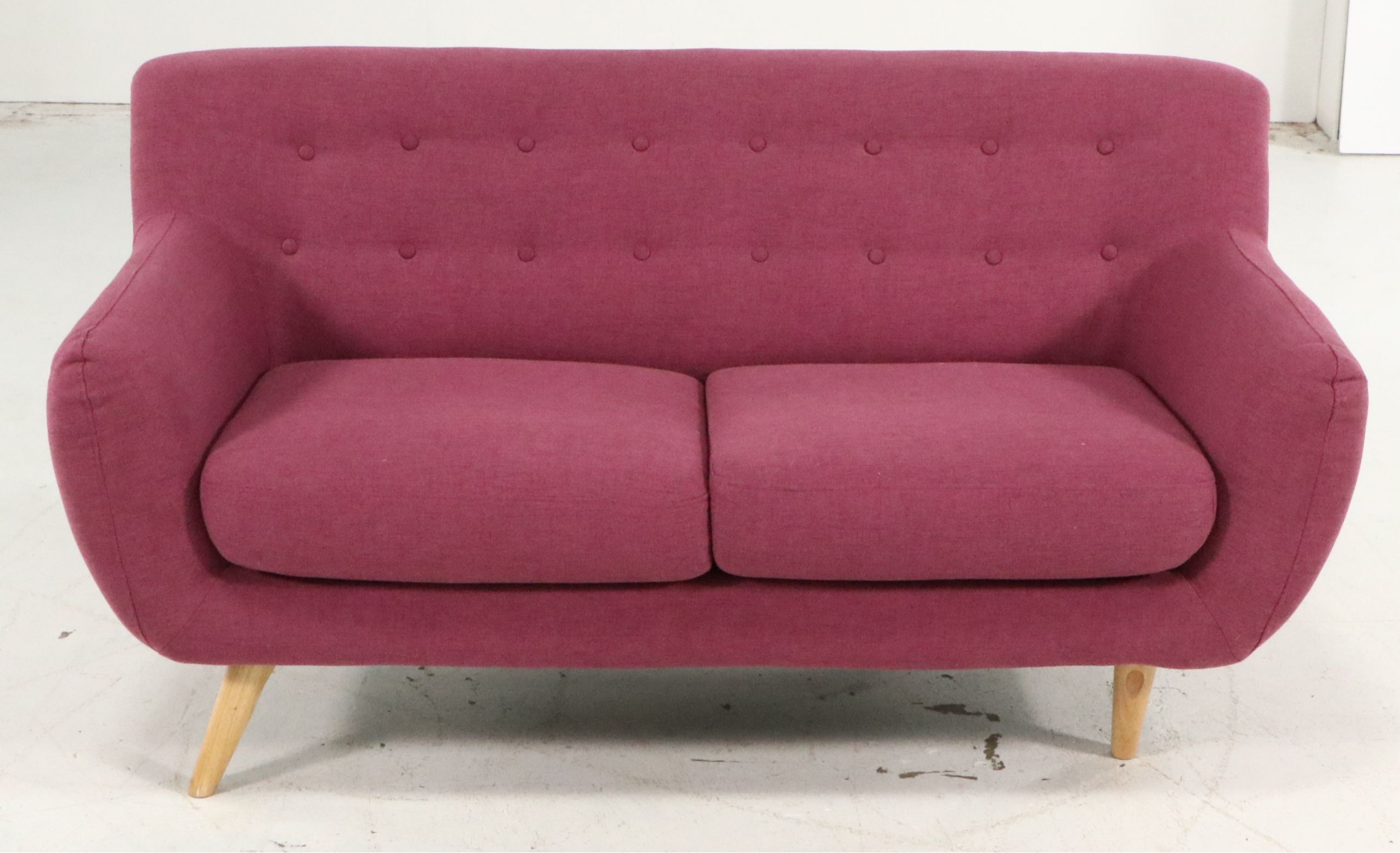 Mid Century Modern Style Upholstered Loveseat