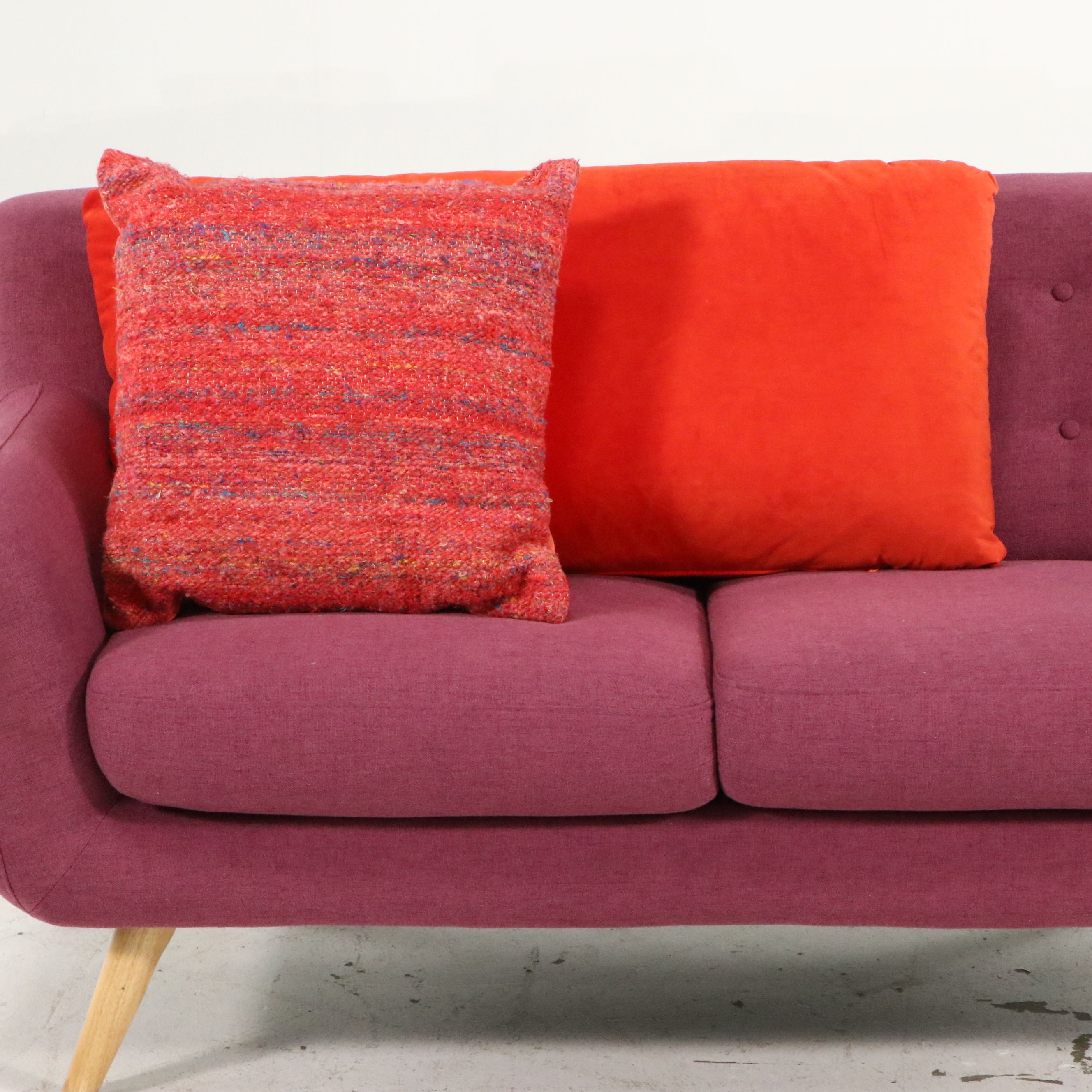 Mid Century Modern Style Upholstered Loveseat