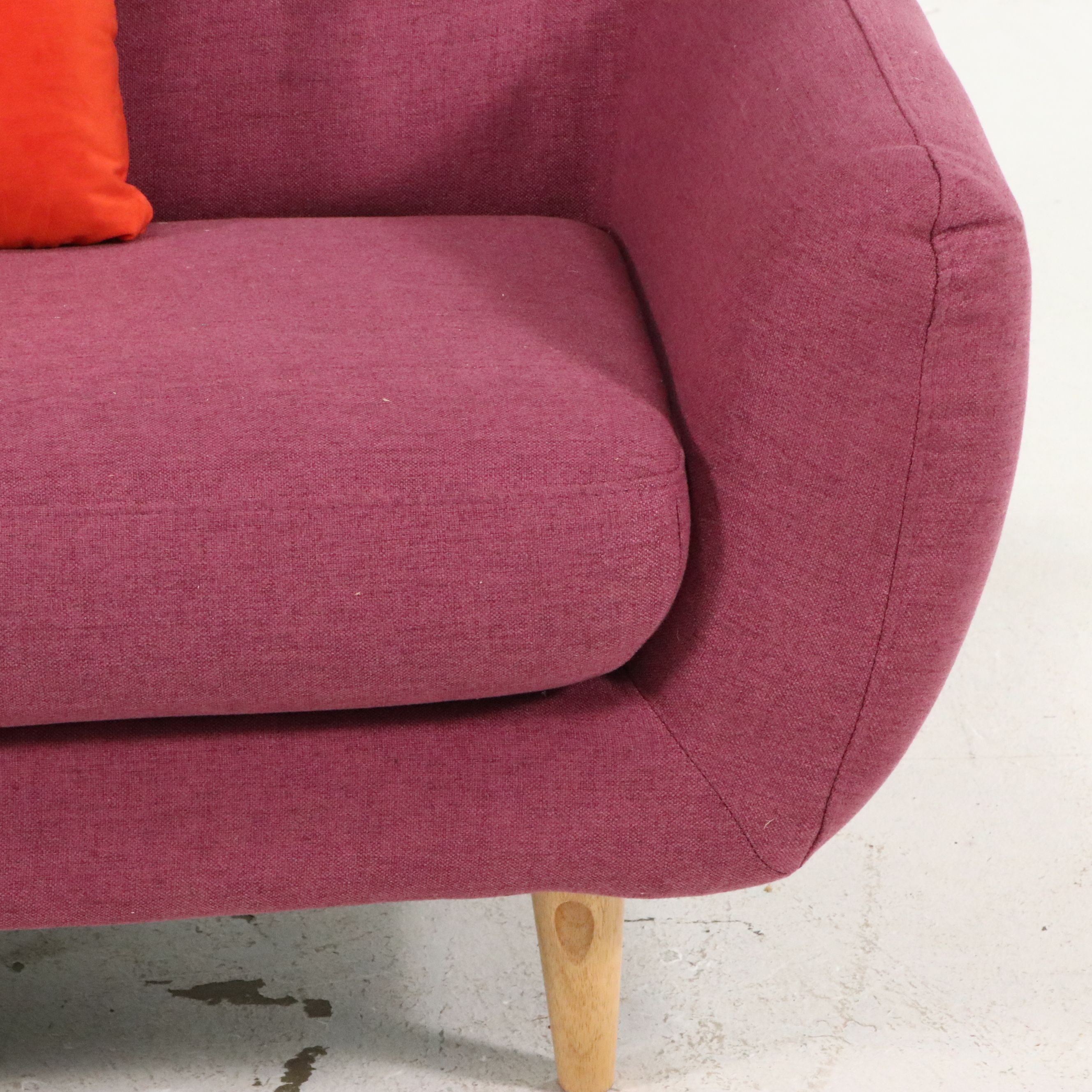 Mid Century Modern Style Upholstered Loveseat