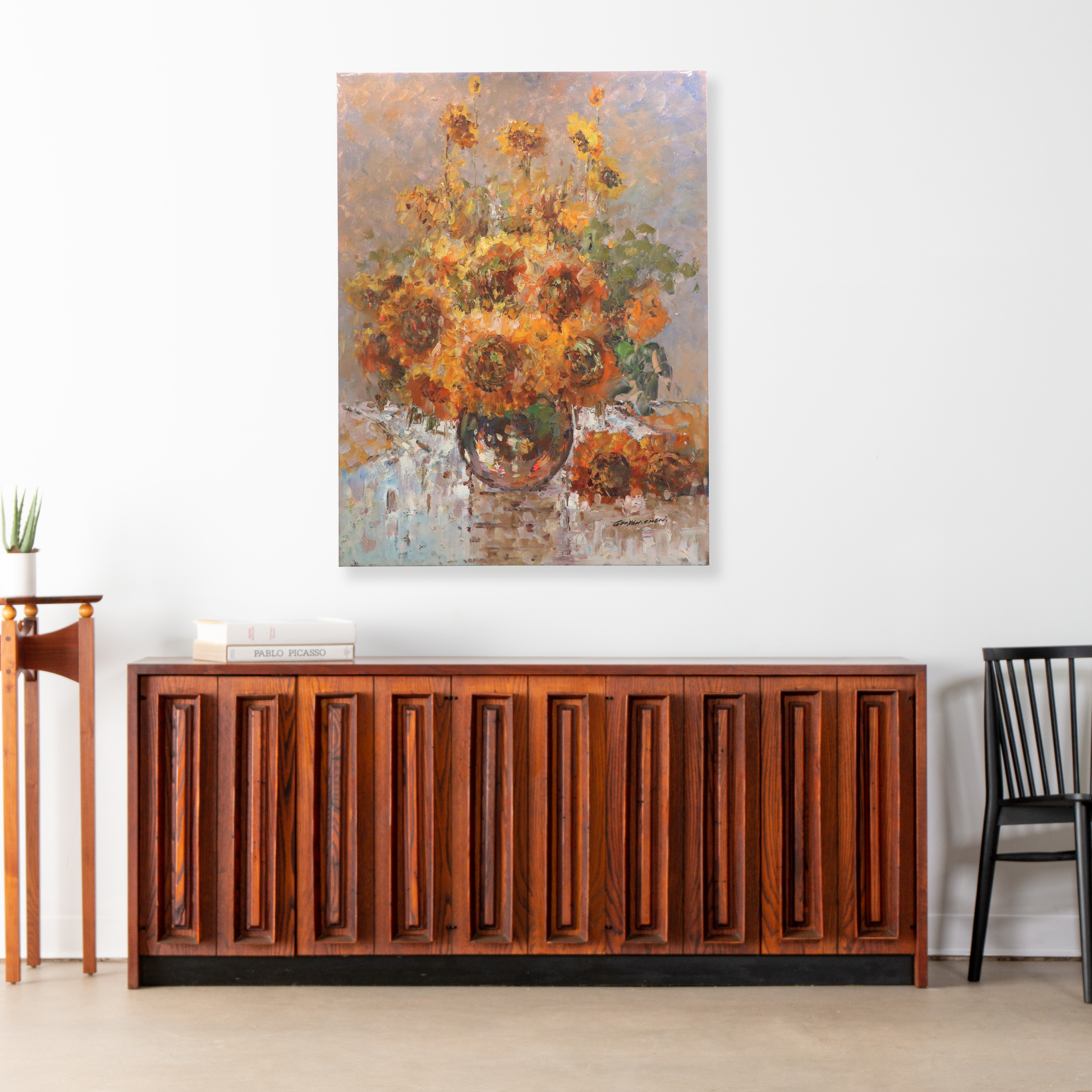 Still Life with Vase of Sunflowers Oil Painting