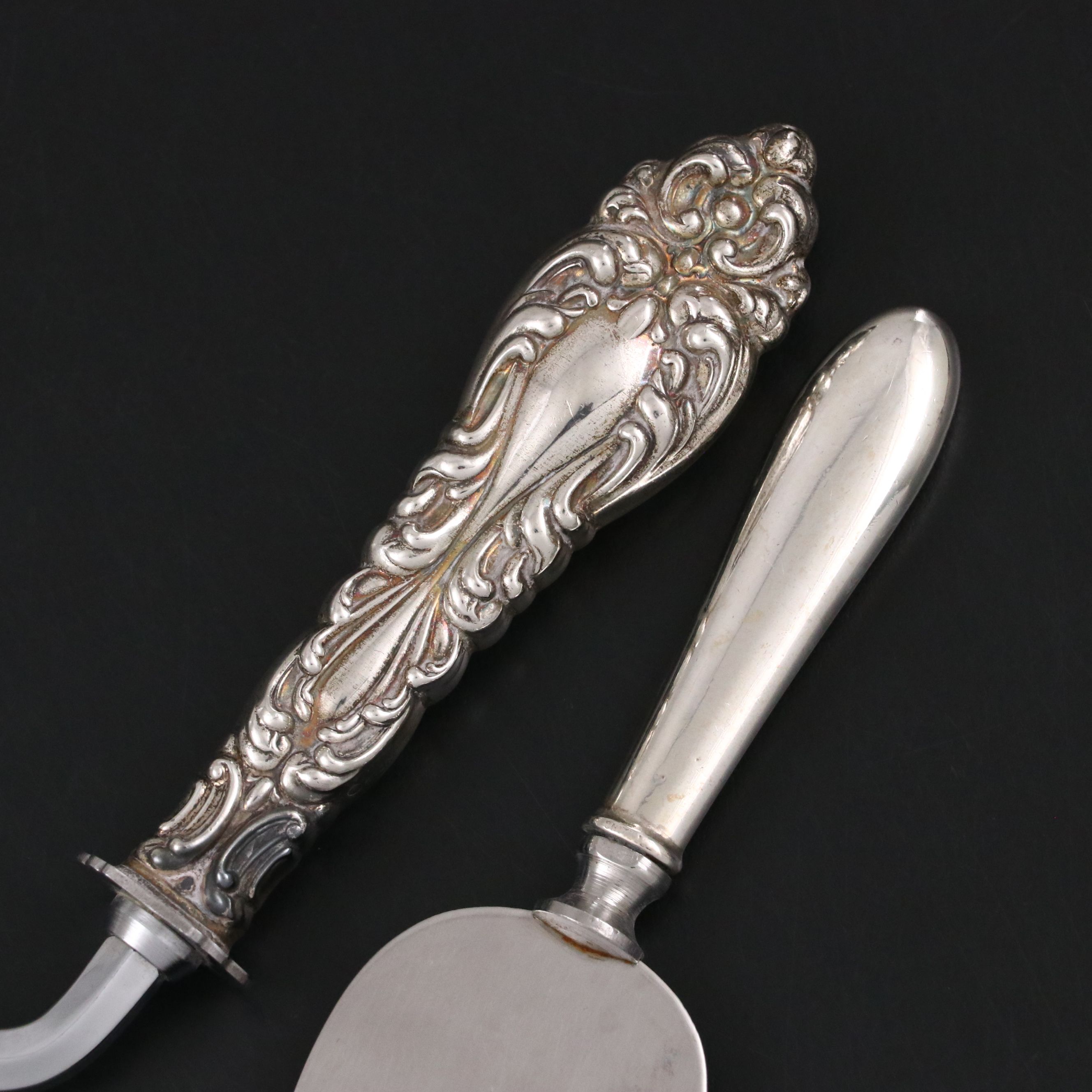 Schneider Toledo Sterling Handle Cake Breaker and Other Vintage Flatware