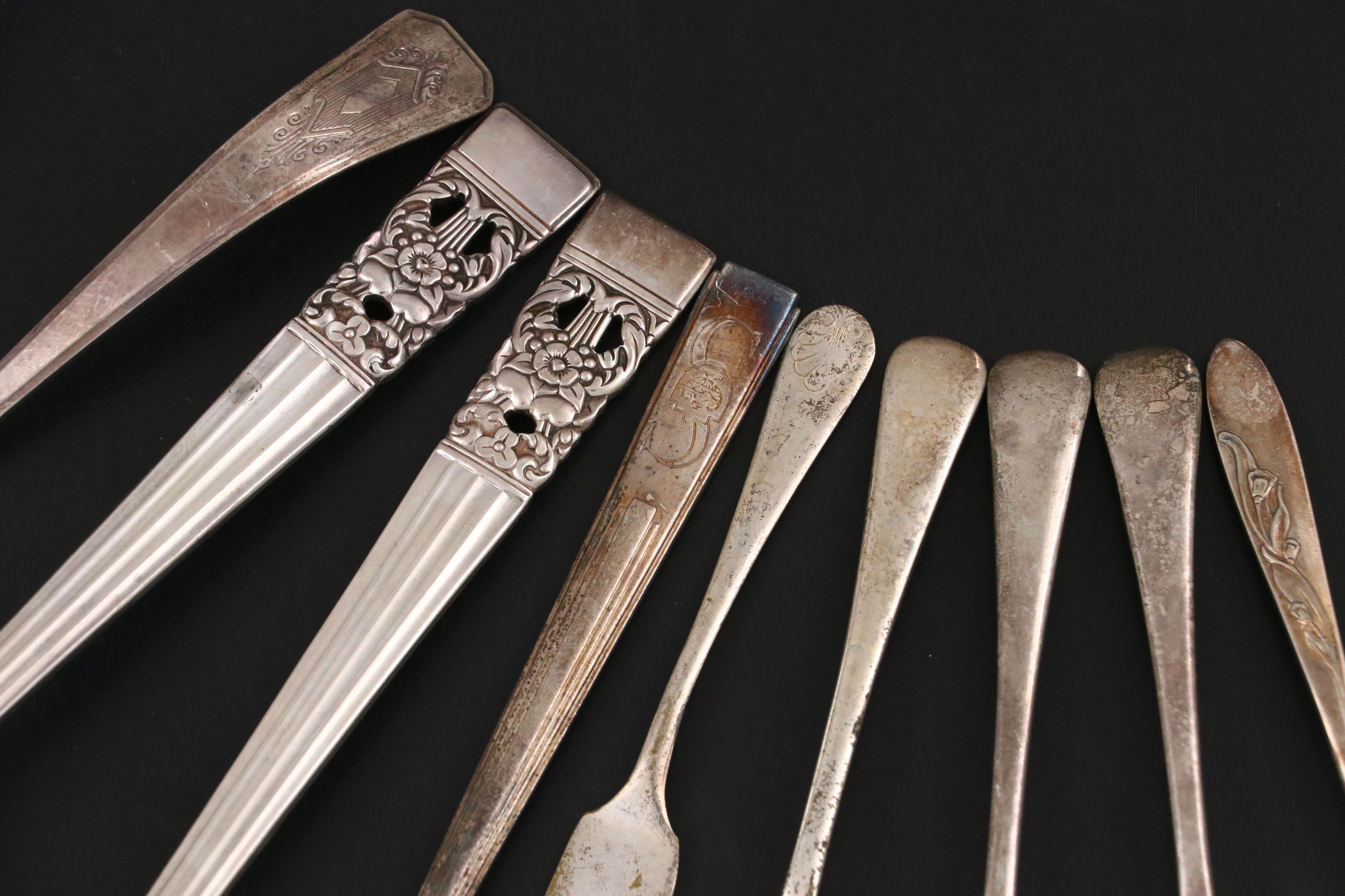 Schneider Toledo Sterling Handle Cake Breaker and Other Vintage Flatware