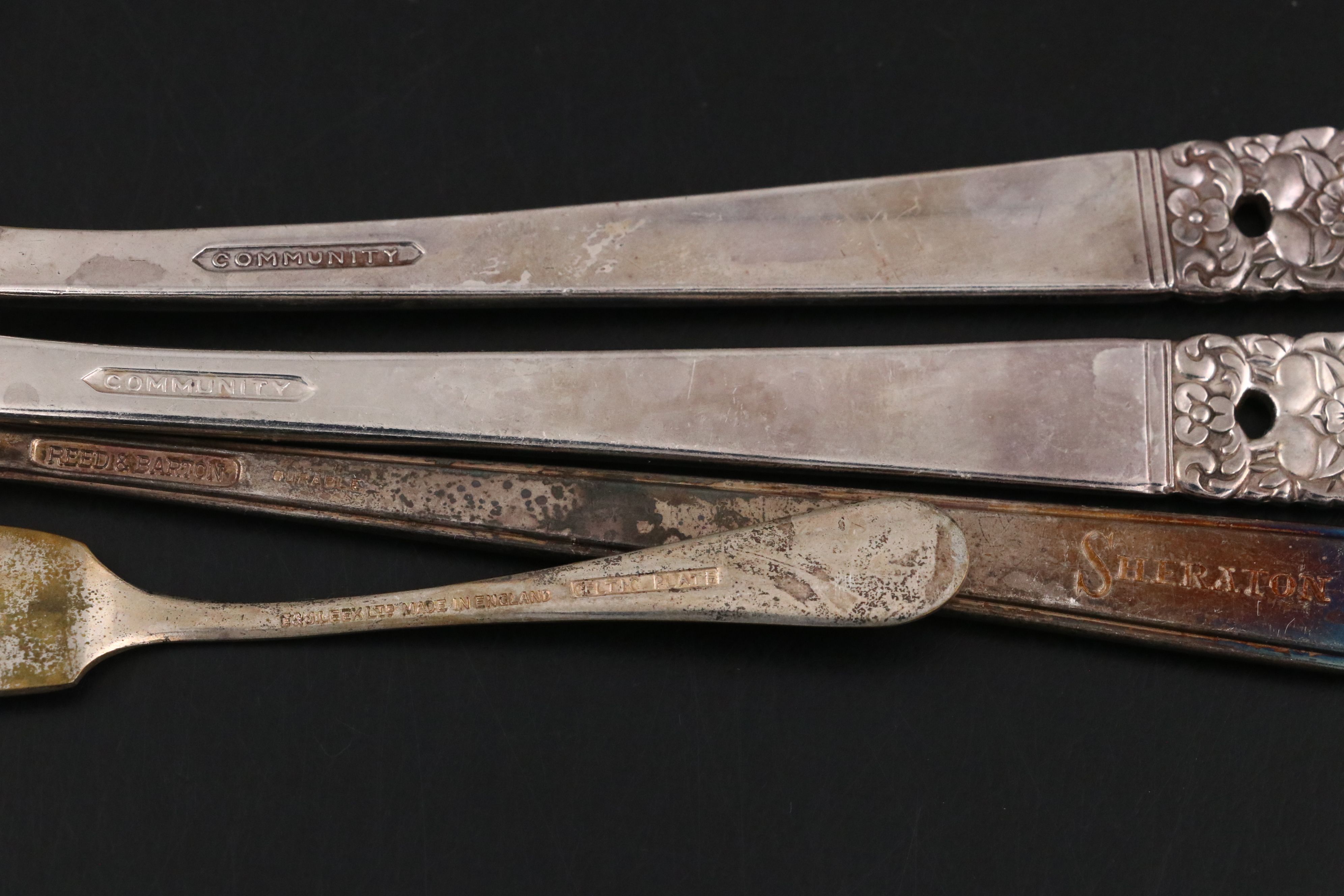 Schneider Toledo Sterling Handle Cake Breaker and Other Vintage Flatware