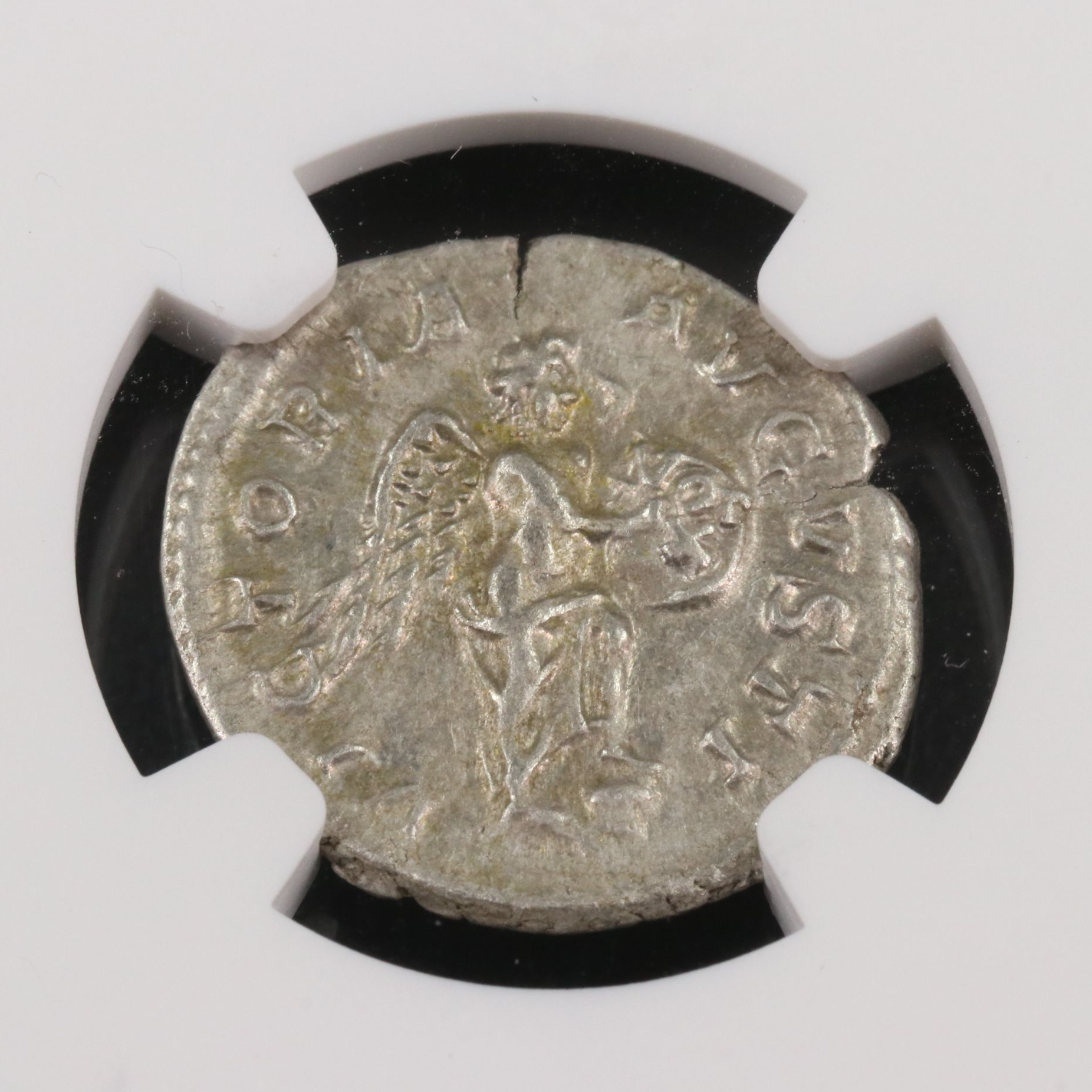 NGC Graded XF Ancient Roman AR Denarius Coin of Severus Alexander, ca. 228 A.D.