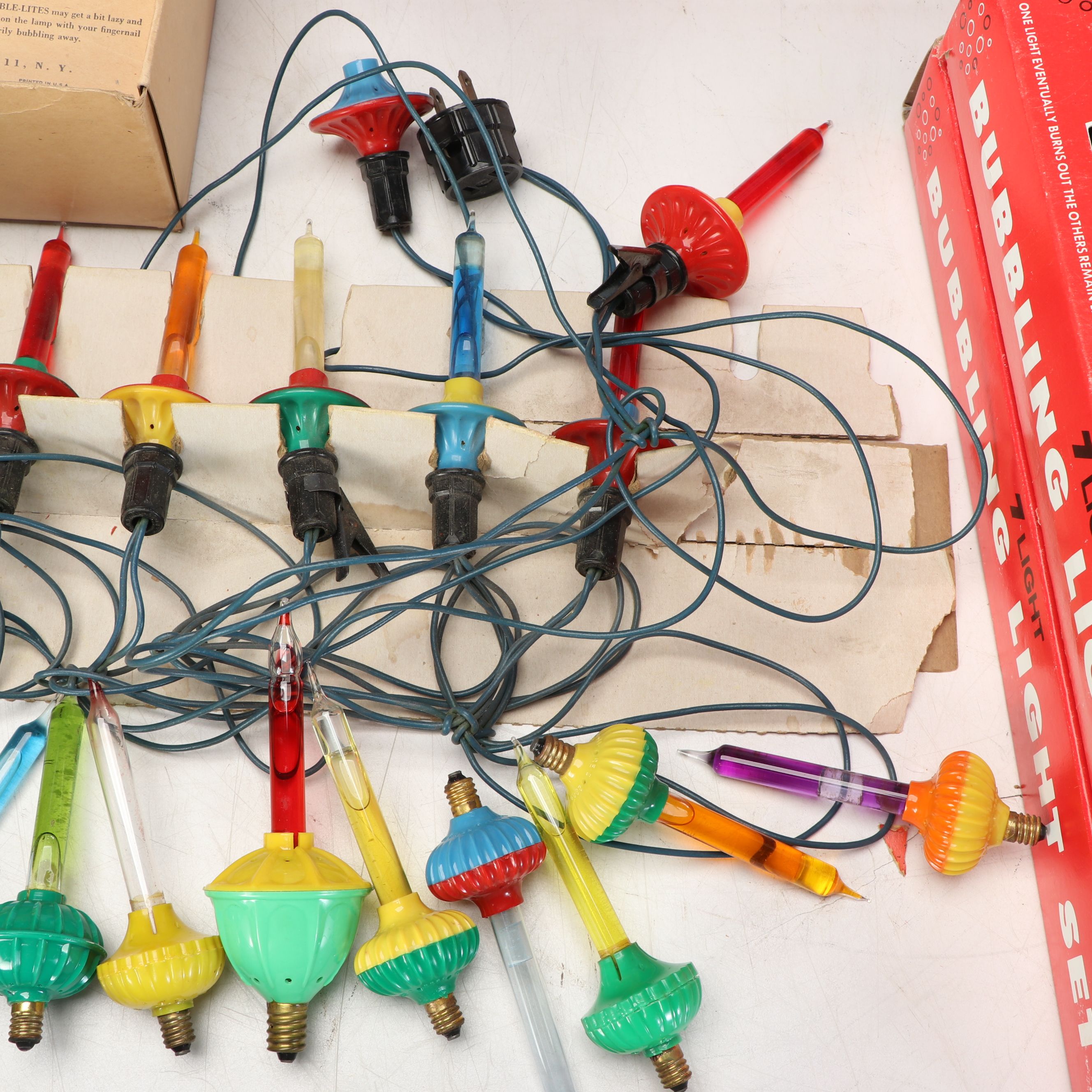 Noma and Other "Bubble-Lites" with G.E. "Merry Bright" Christmas Lights