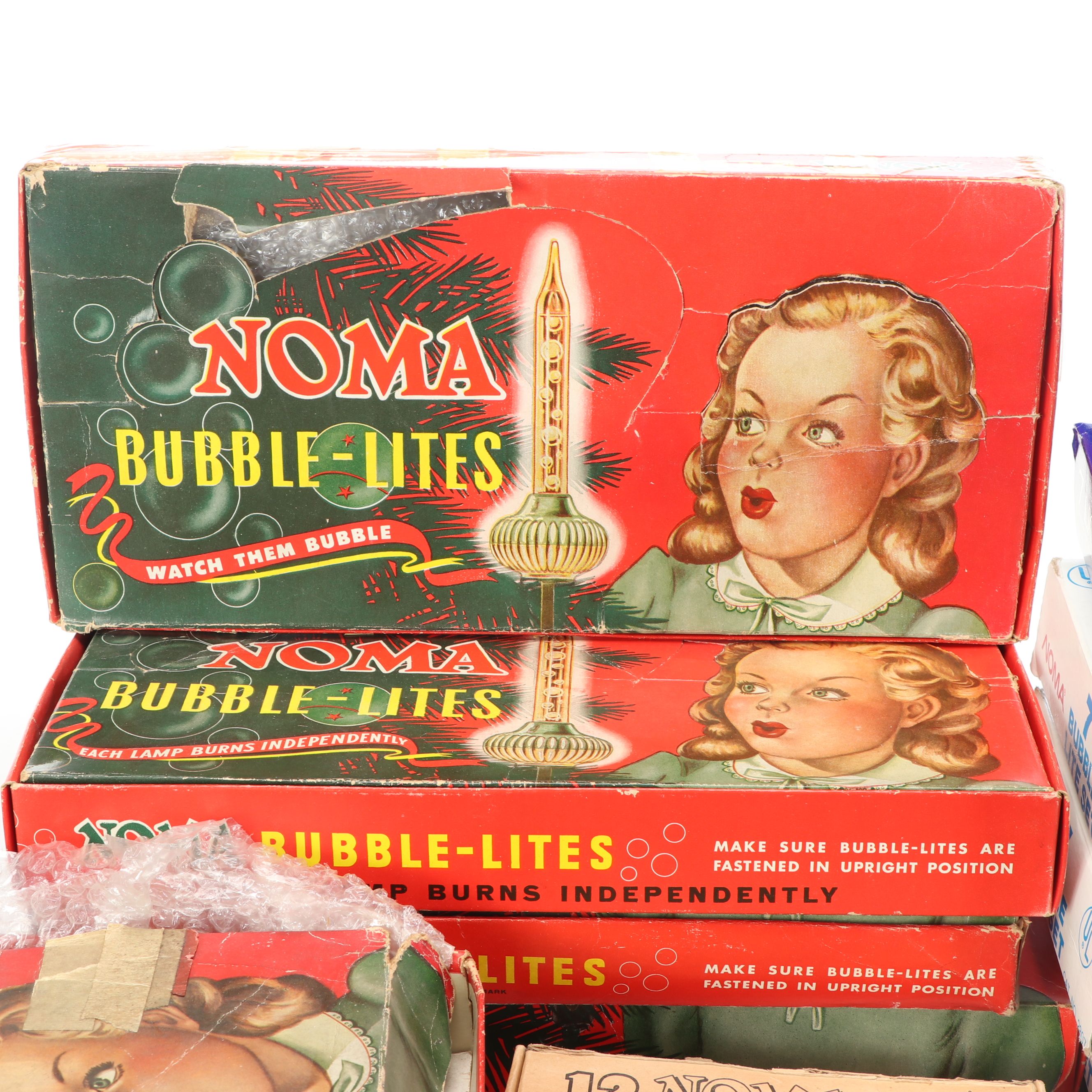 Noma and Other "Bubble-Lites" with G.E. "Merry Bright" Christmas Lights