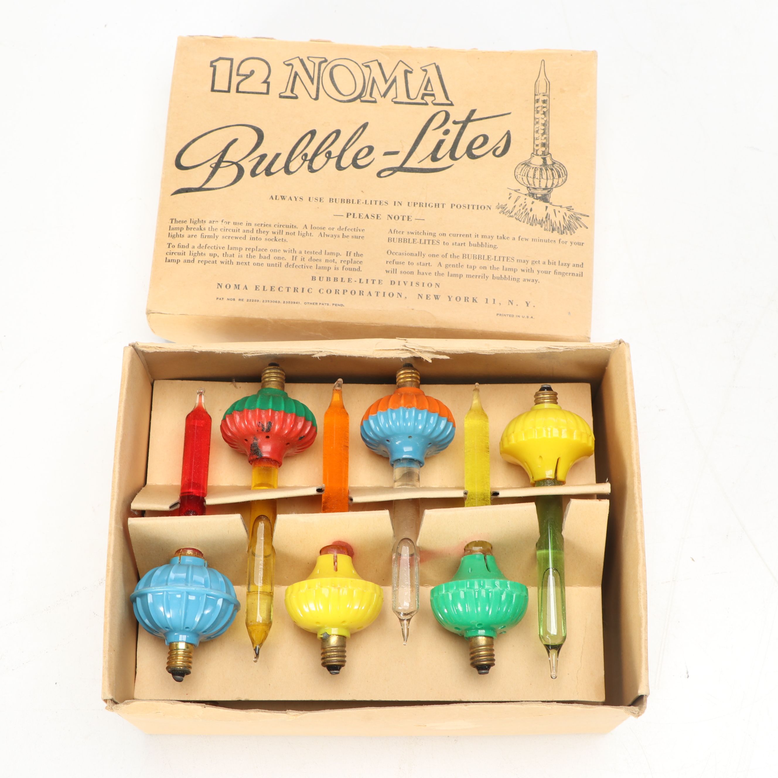 Noma and Other "Bubble-Lites" with G.E. "Merry Bright" Christmas Lights