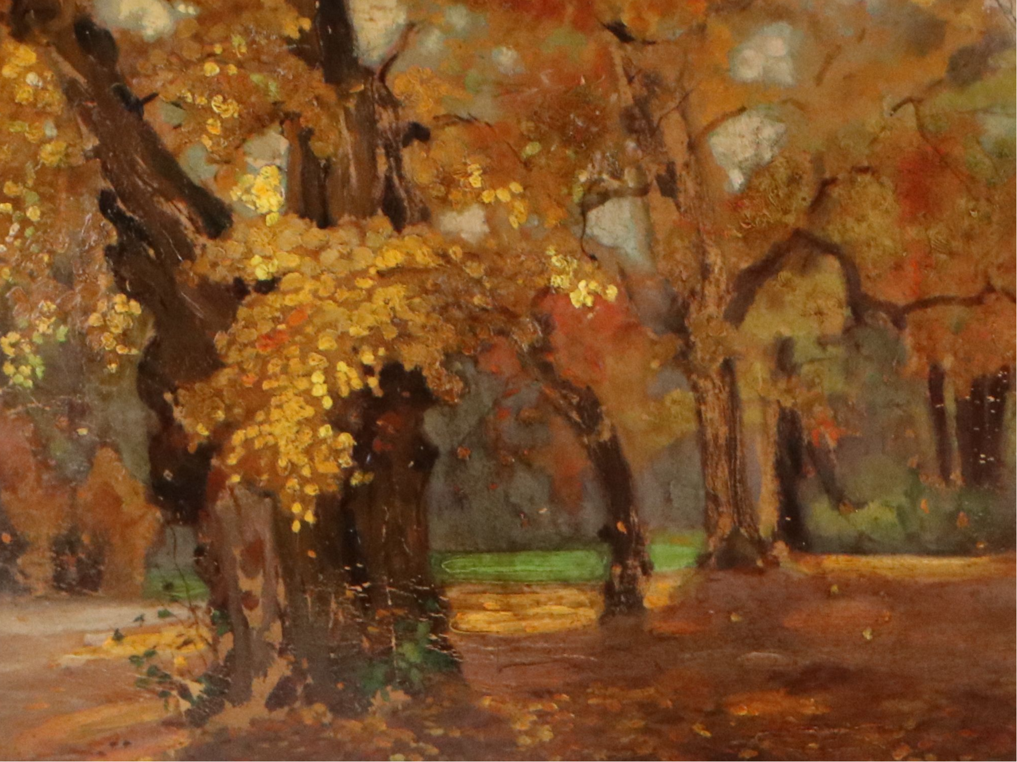 Attributed to Carl Joisten Oil Painting of Autumn Landscape