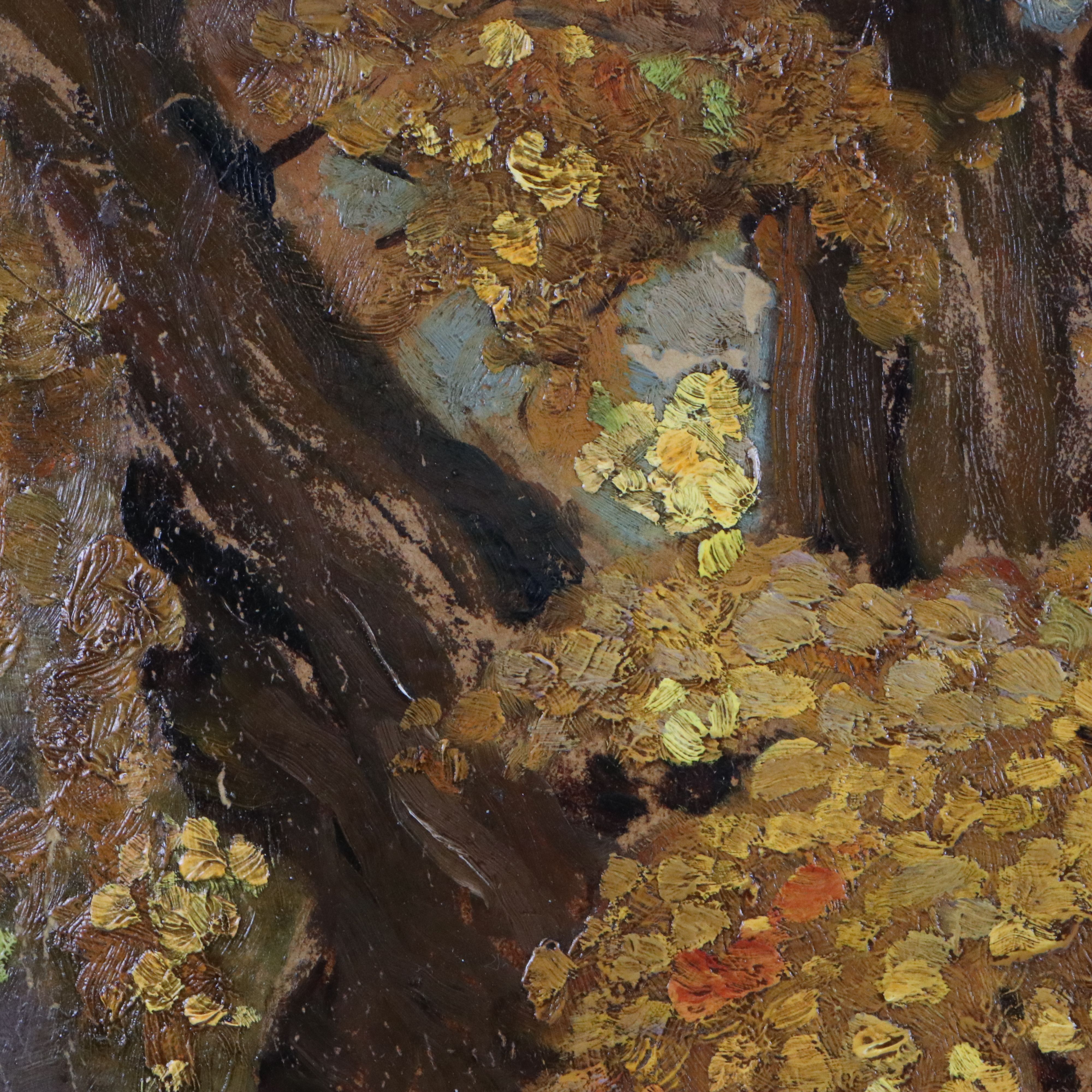 Attributed to Carl Joisten Oil Painting of Autumn Landscape