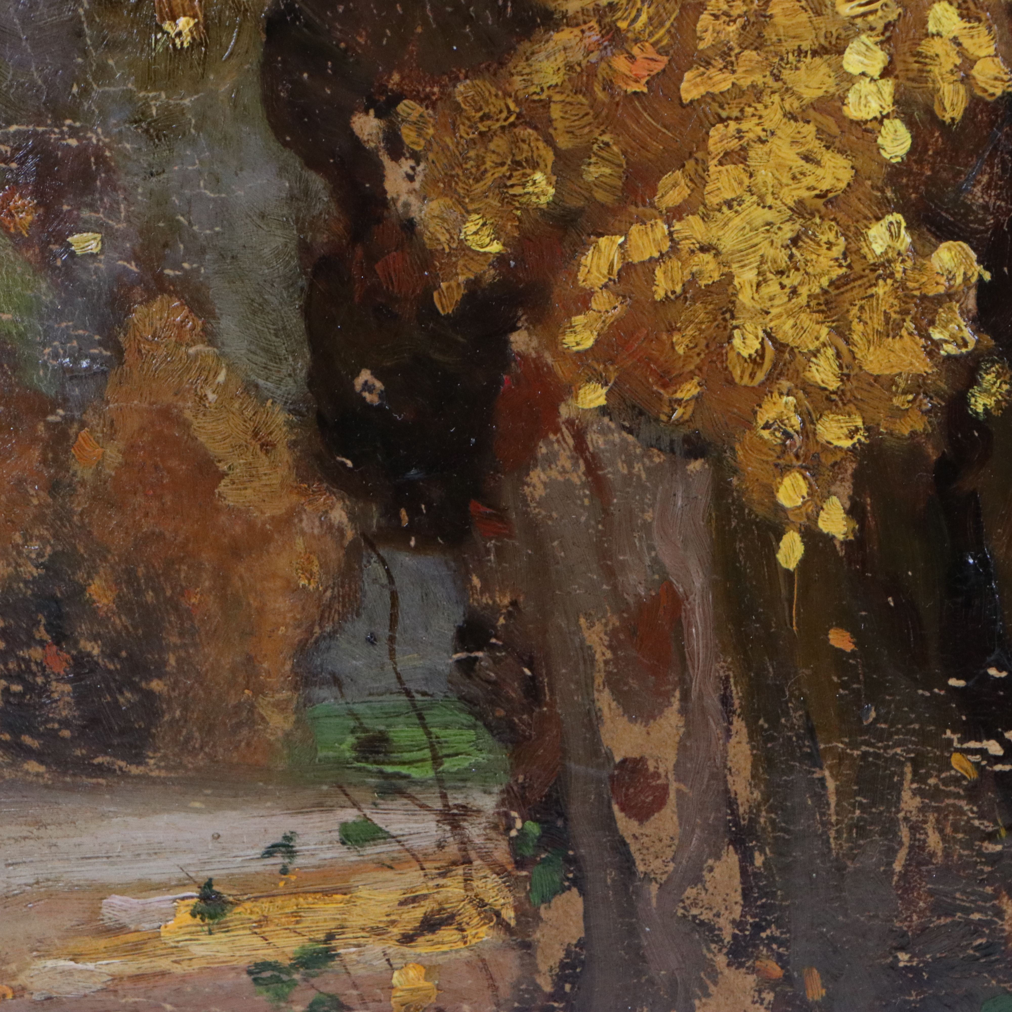 Attributed to Carl Joisten Oil Painting of Autumn Landscape