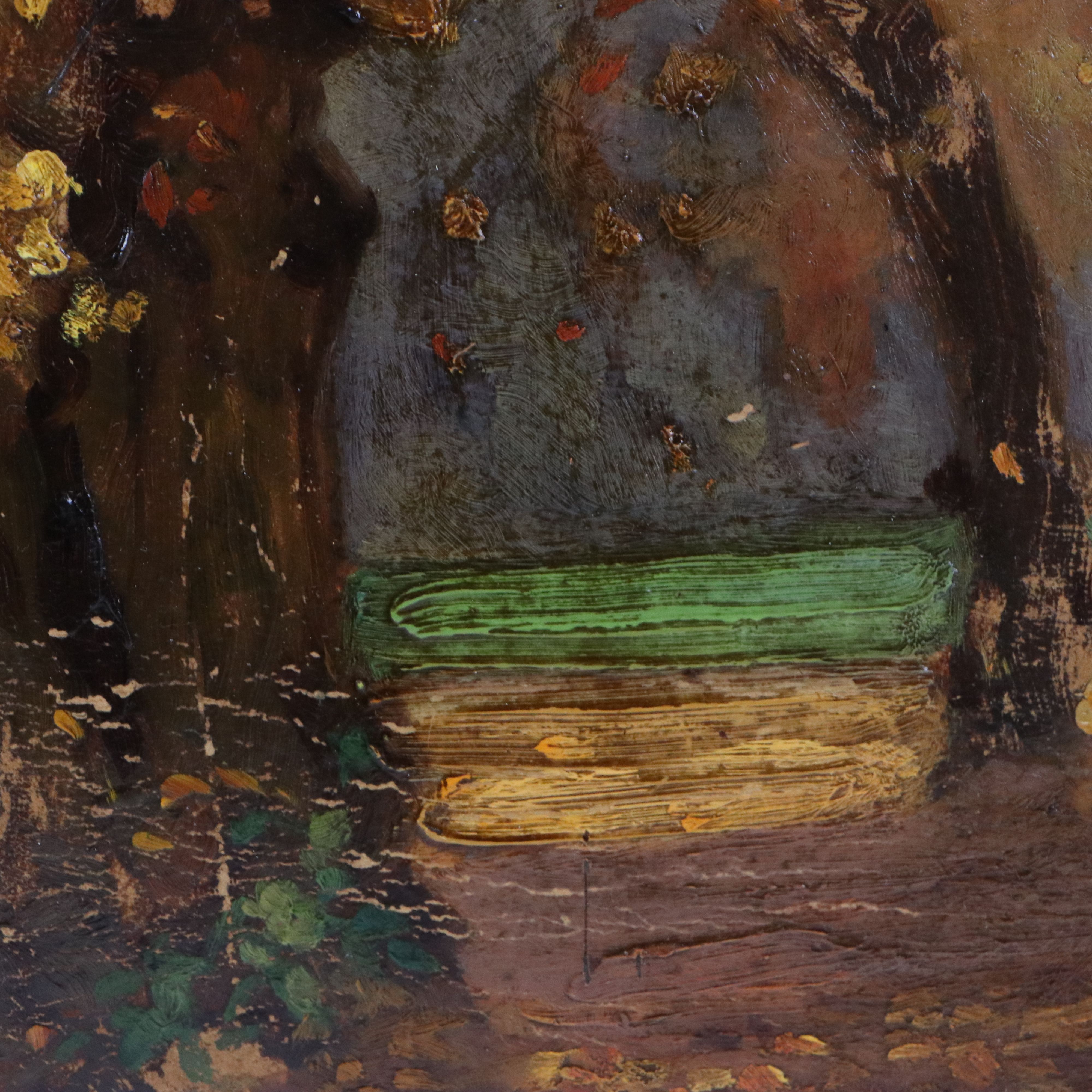 Attributed to Carl Joisten Oil Painting of Autumn Landscape