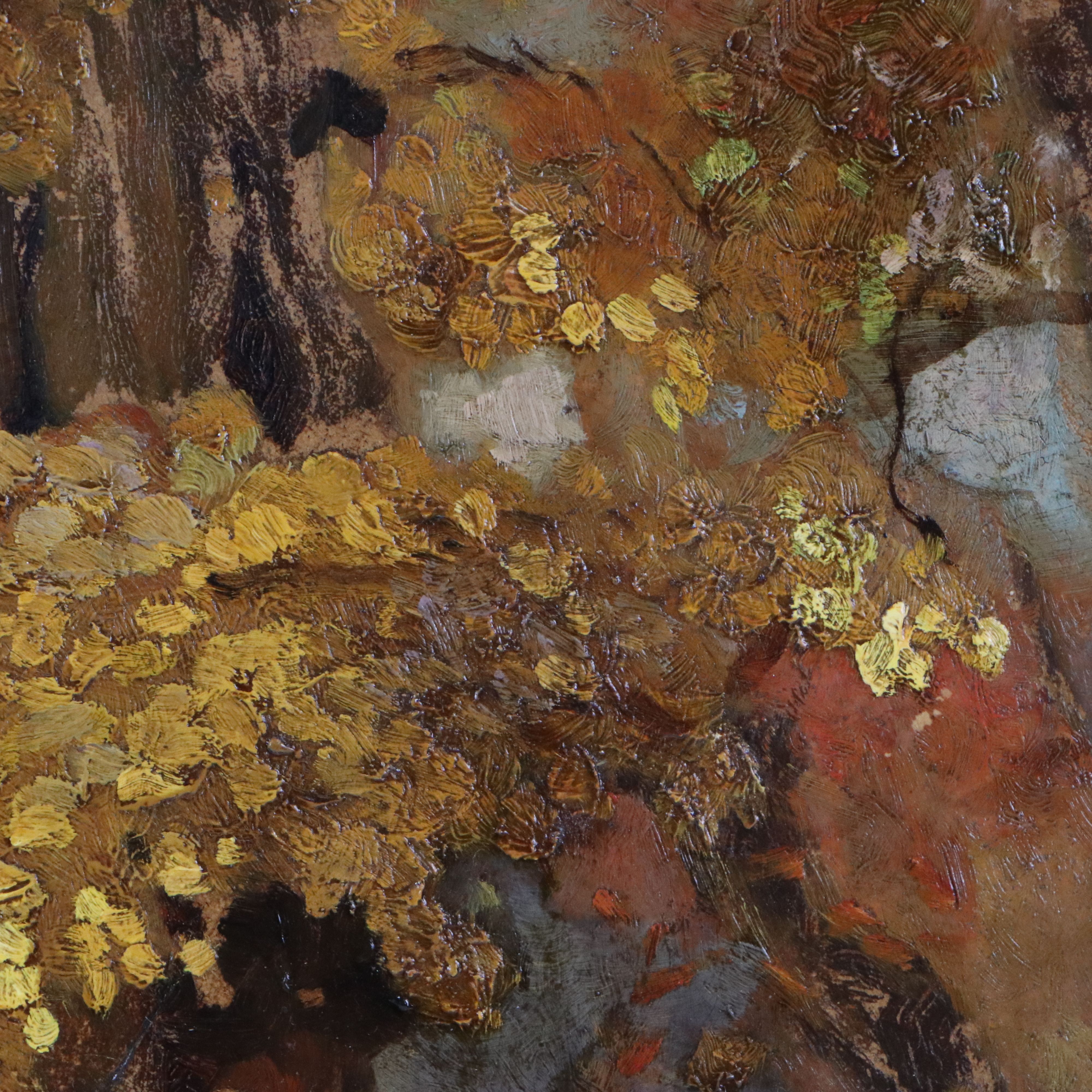 Attributed to Carl Joisten Oil Painting of Autumn Landscape