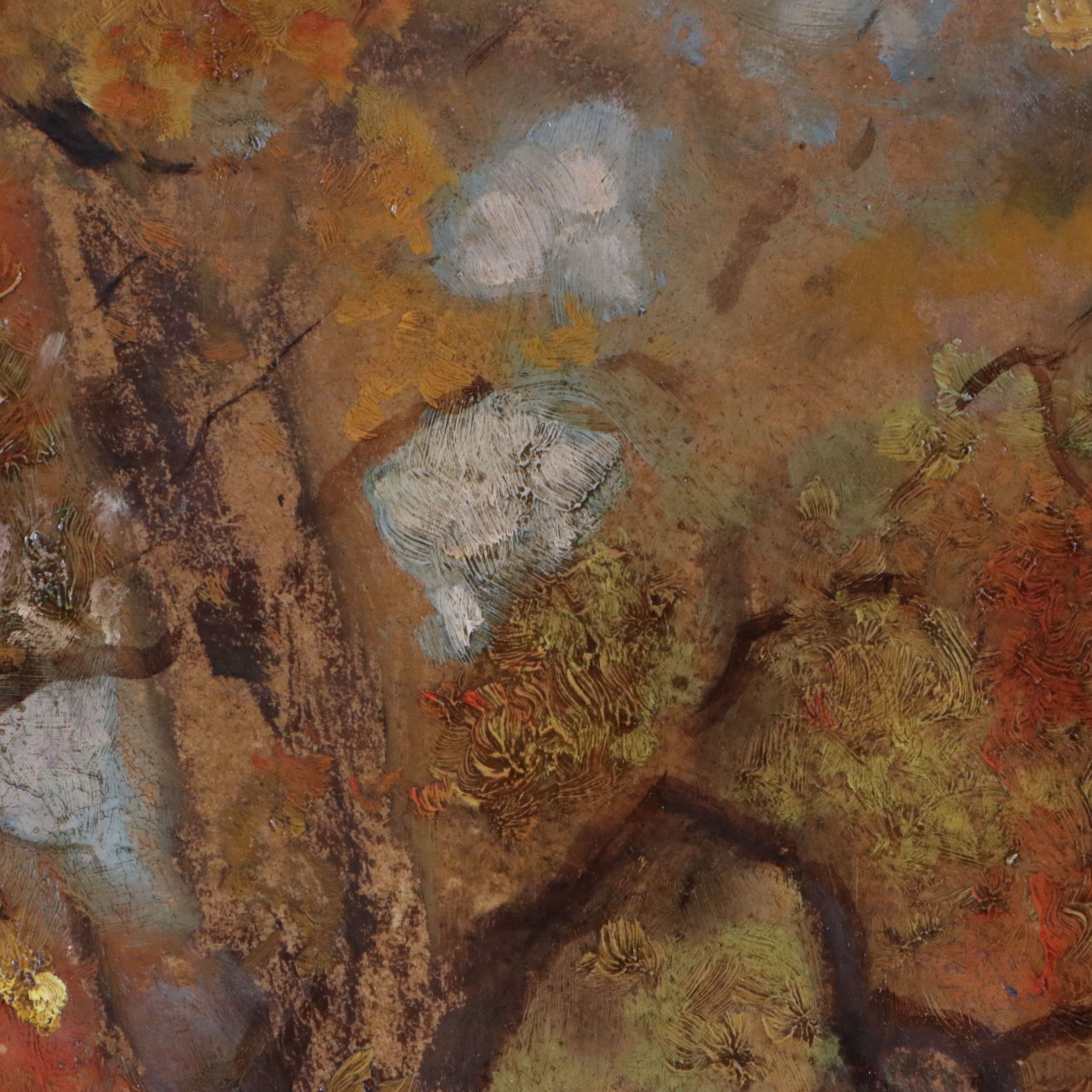 Attributed to Carl Joisten Oil Painting of Autumn Landscape