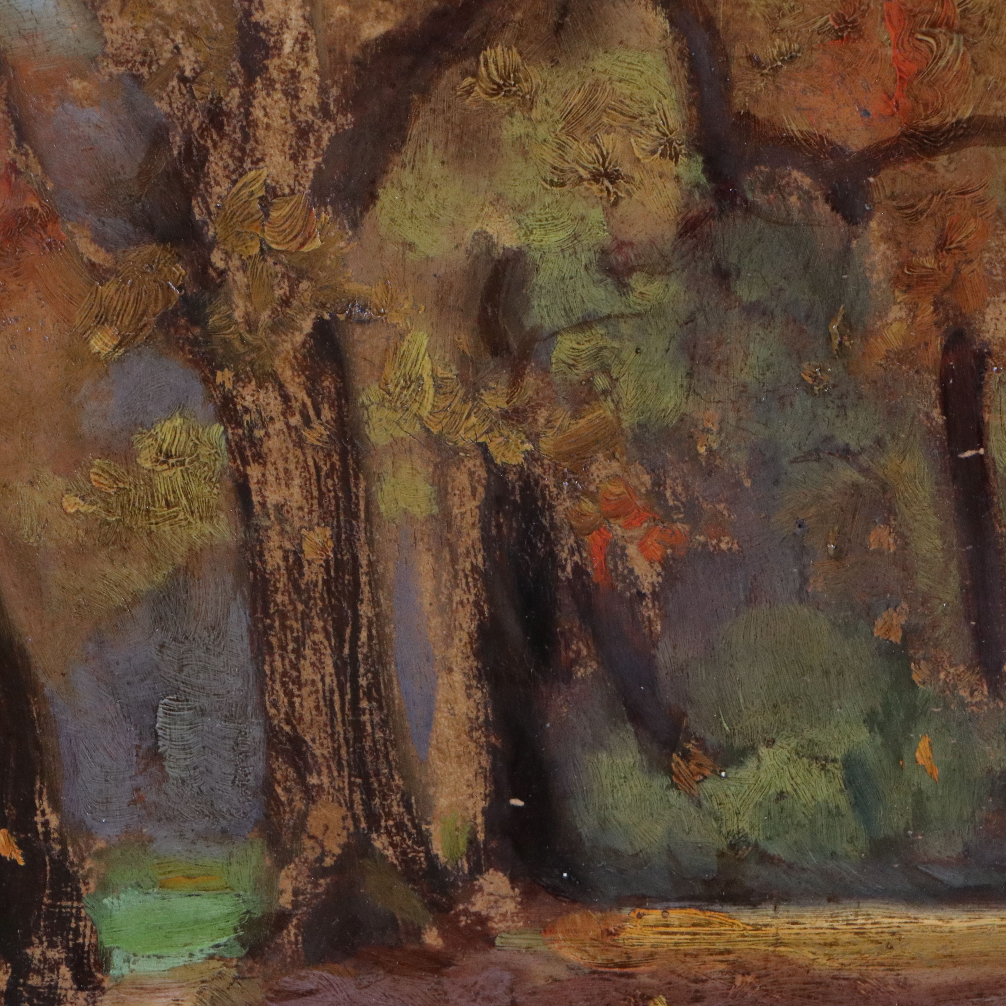 Attributed to Carl Joisten Oil Painting of Autumn Landscape