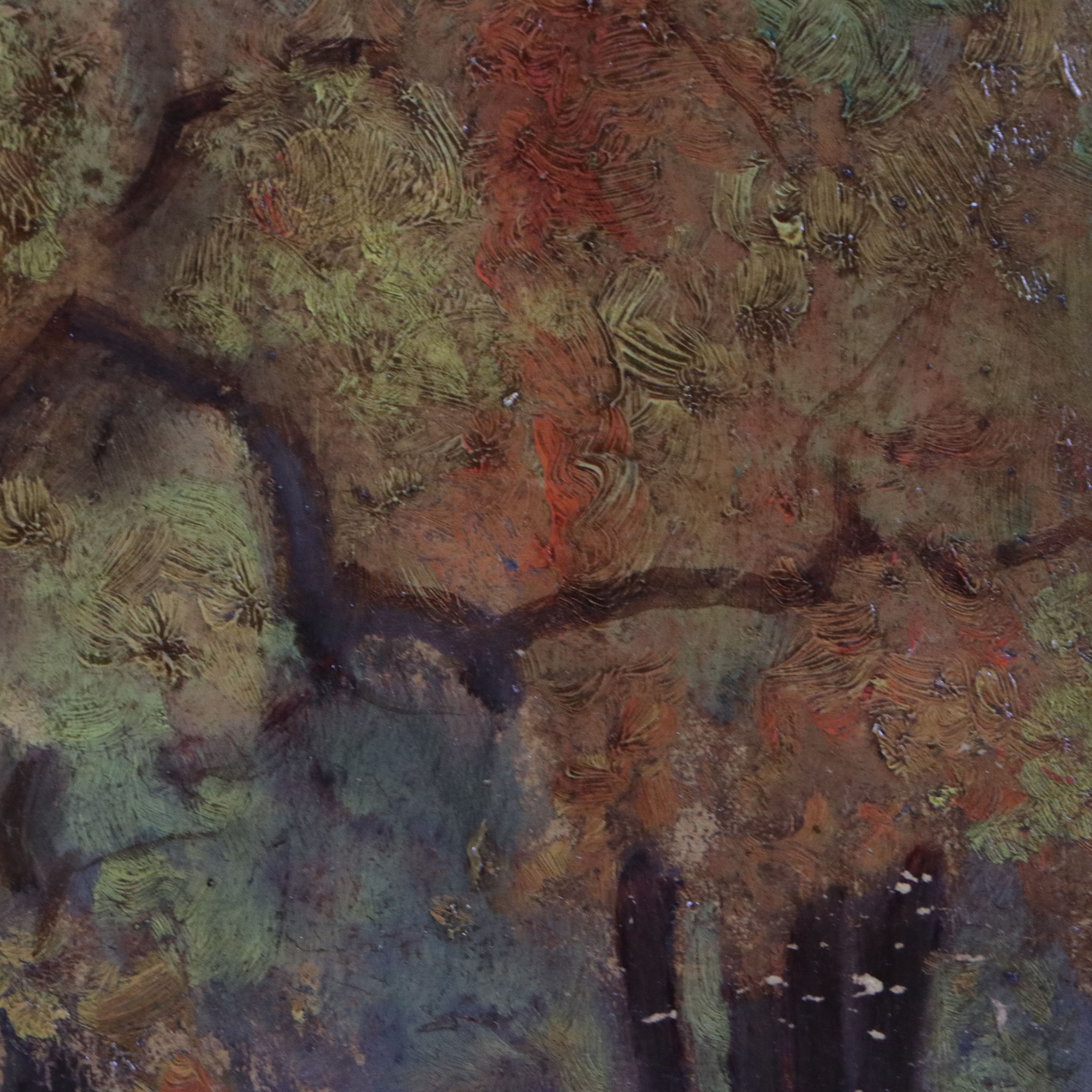 Attributed to Carl Joisten Oil Painting of Autumn Landscape