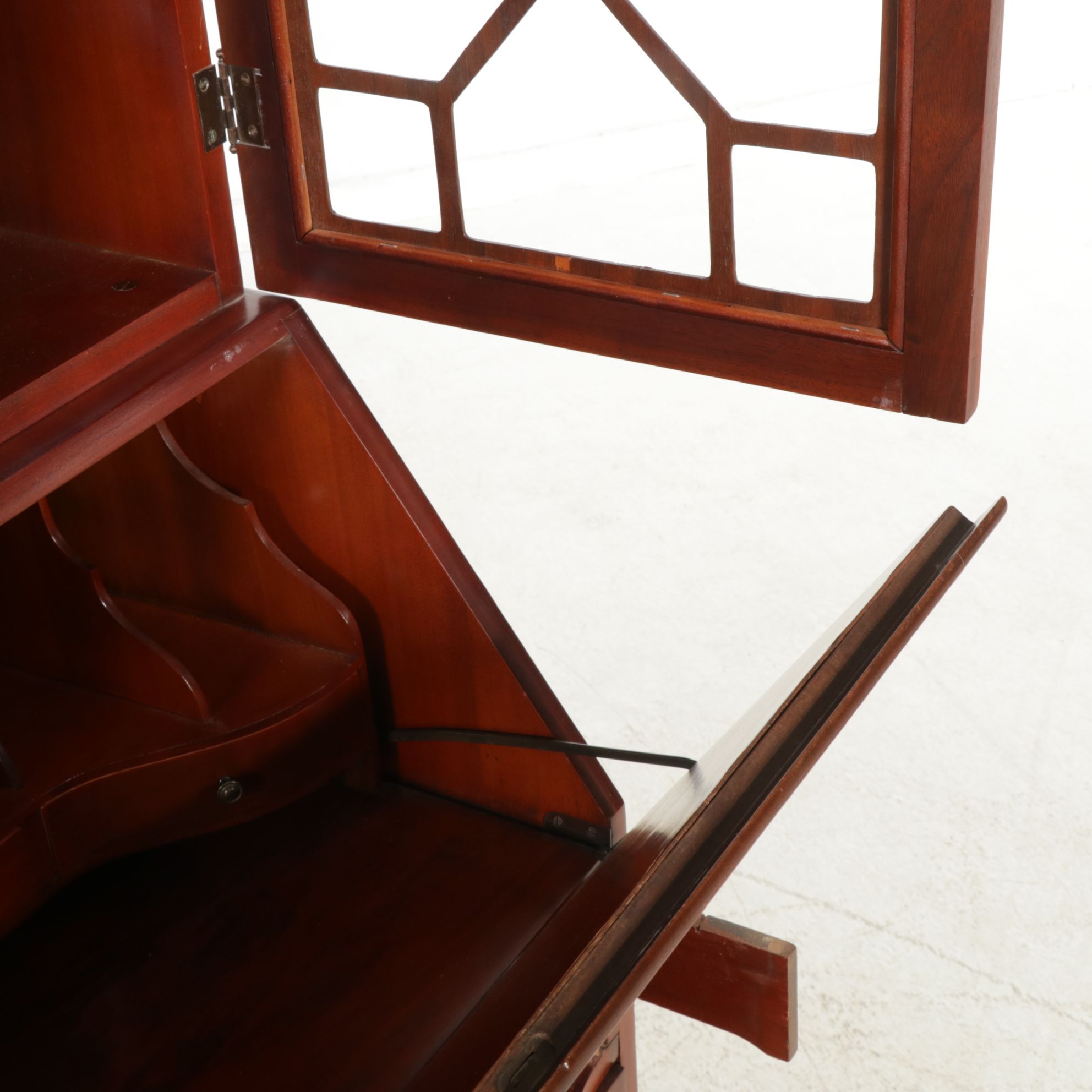 Federal Style Mahogany Serpentine Front Secretary Desk