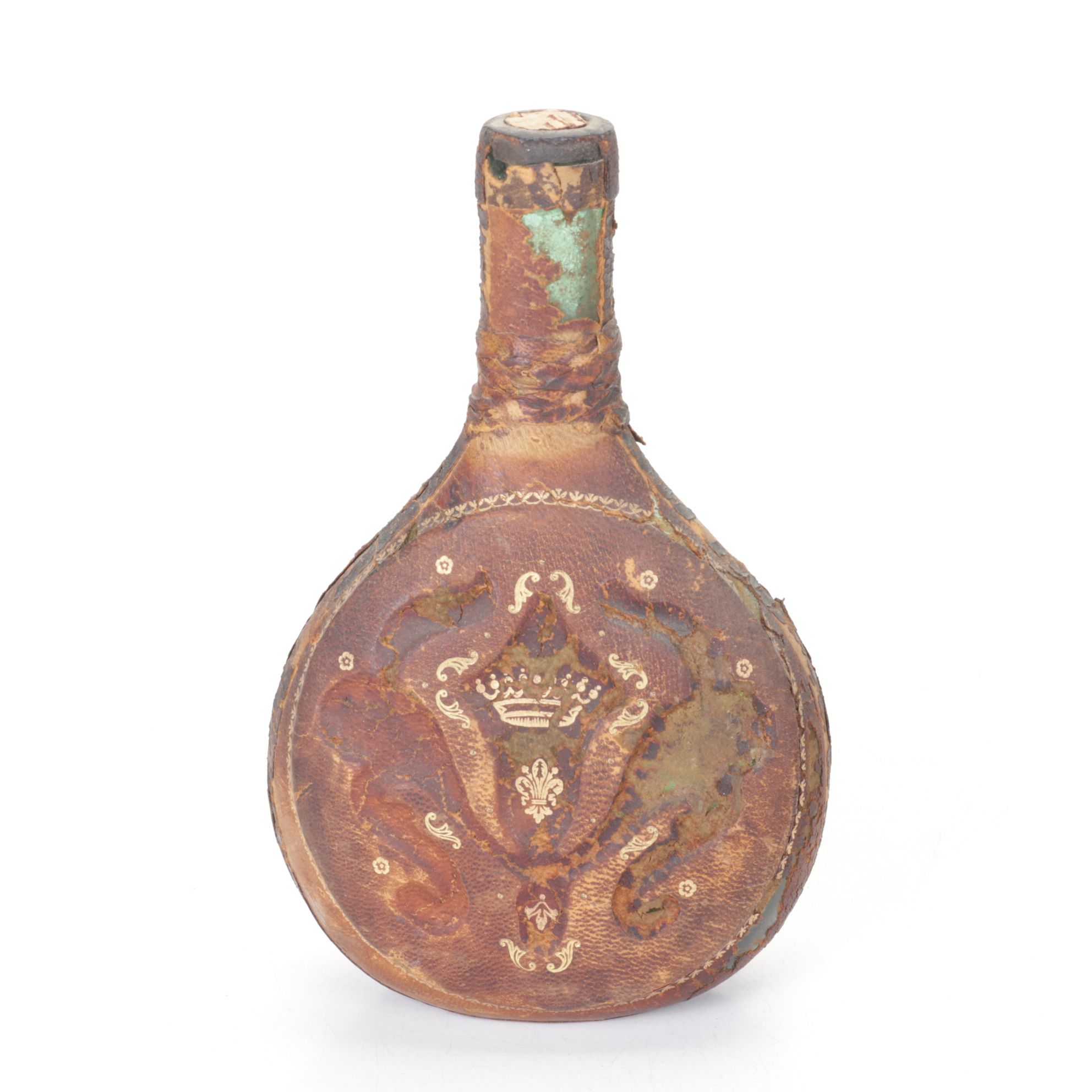 1939 Early Times Distillery Replica Chalkware Plaque & Leather Wrapped Decanter