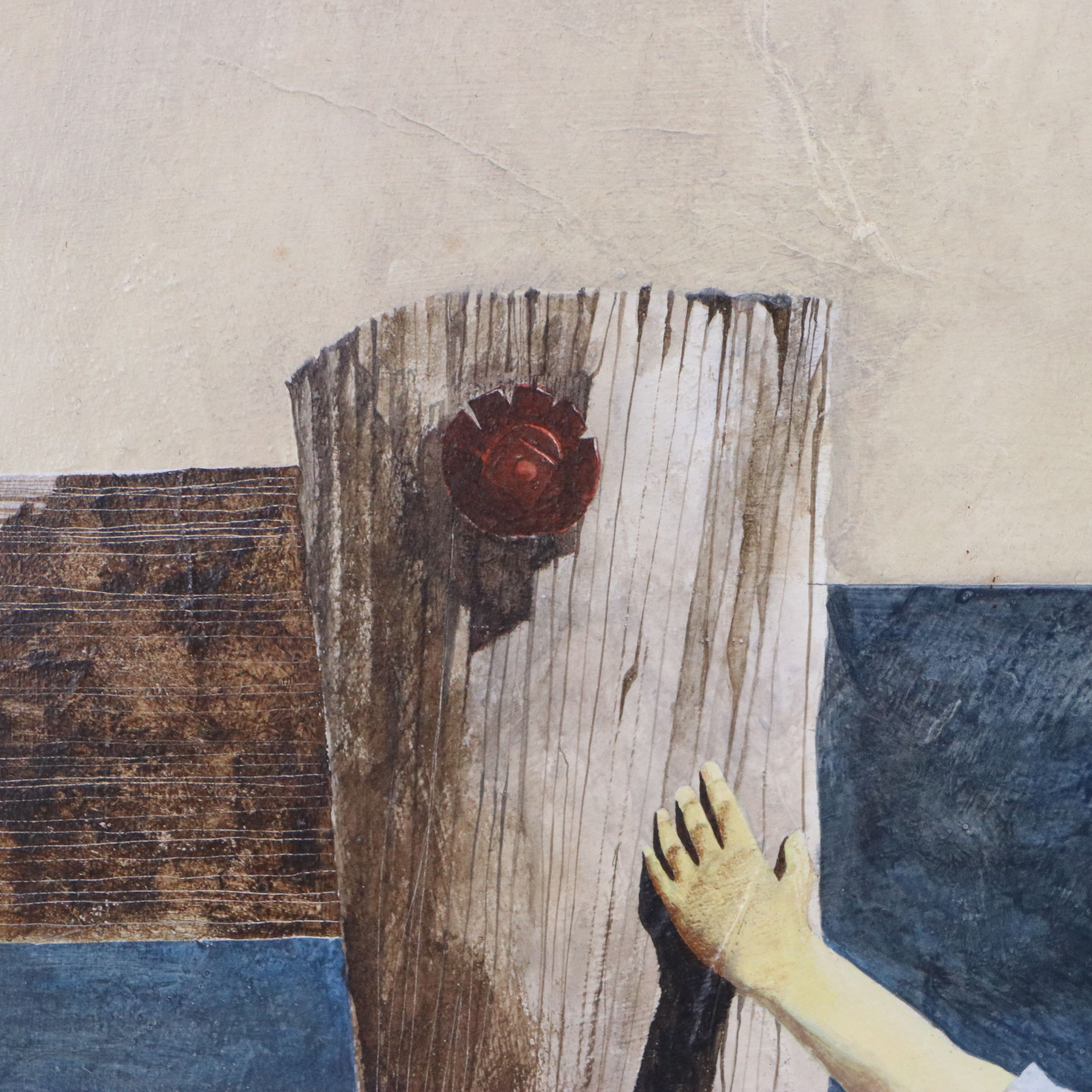 Gerald Koukal Gouache Painting of Boy on Beach, 20th Century