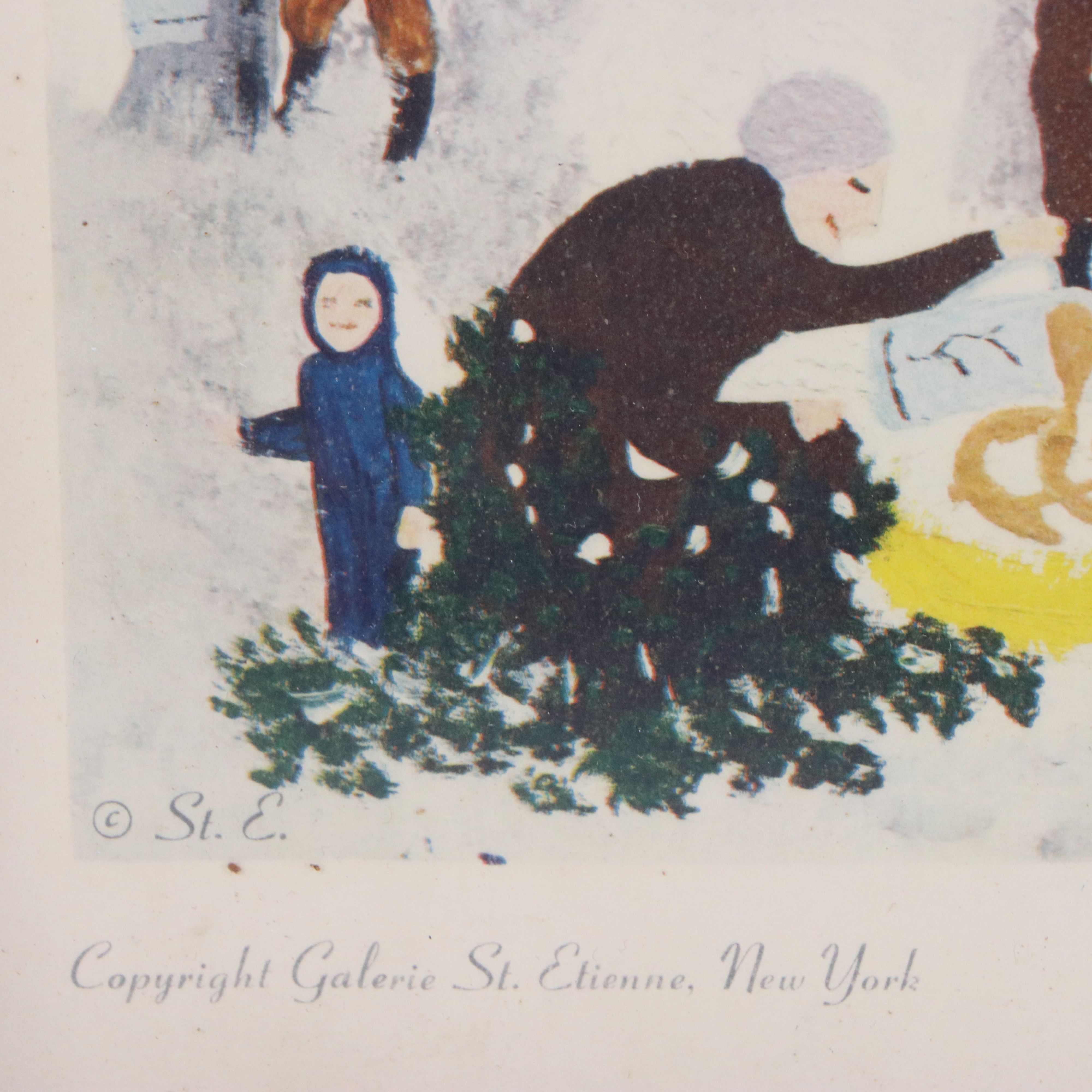 Collotype After Grandma Moses "Sugaring Off," Circa 1948