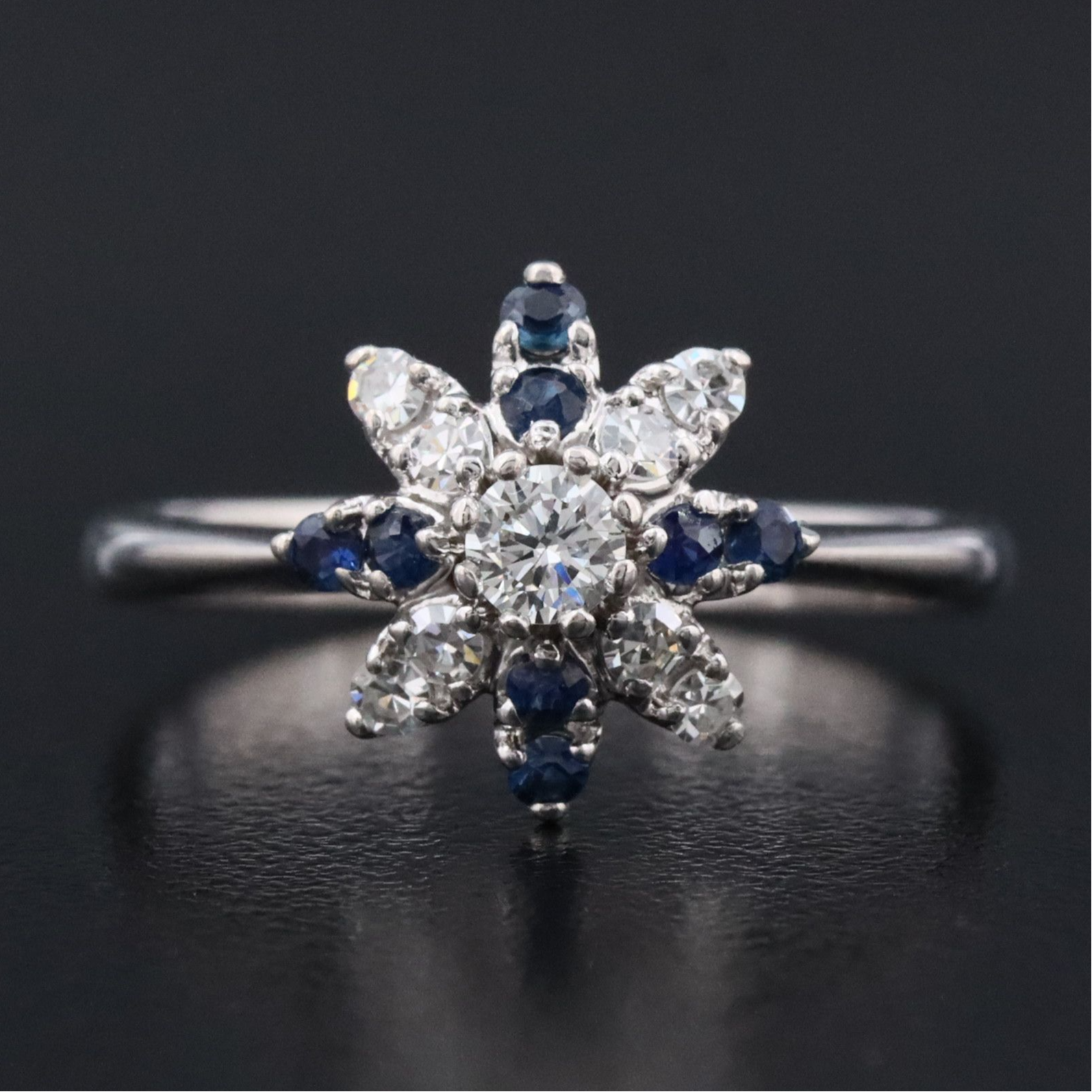 14K Diamond and Sapphire Ring