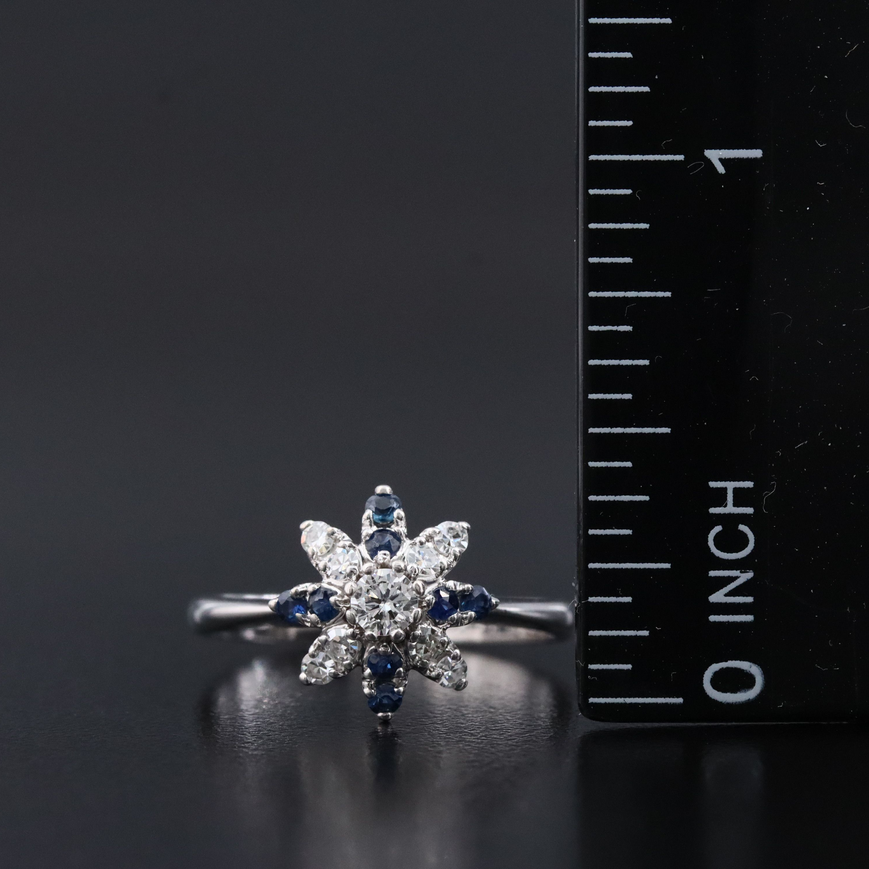 14K Diamond and Sapphire Ring