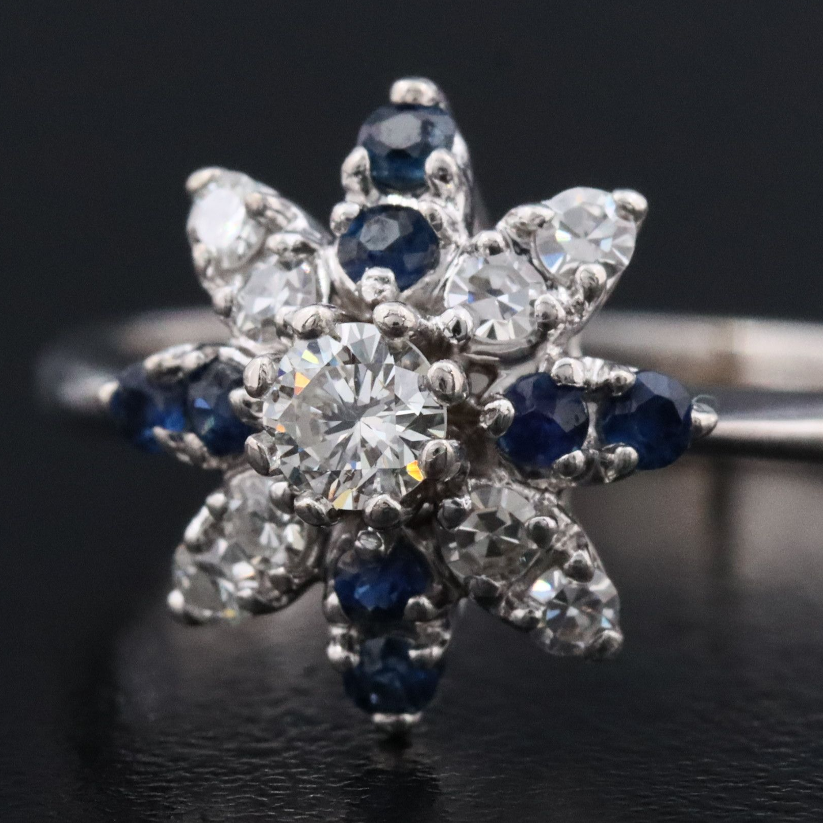 14K Diamond and Sapphire Ring