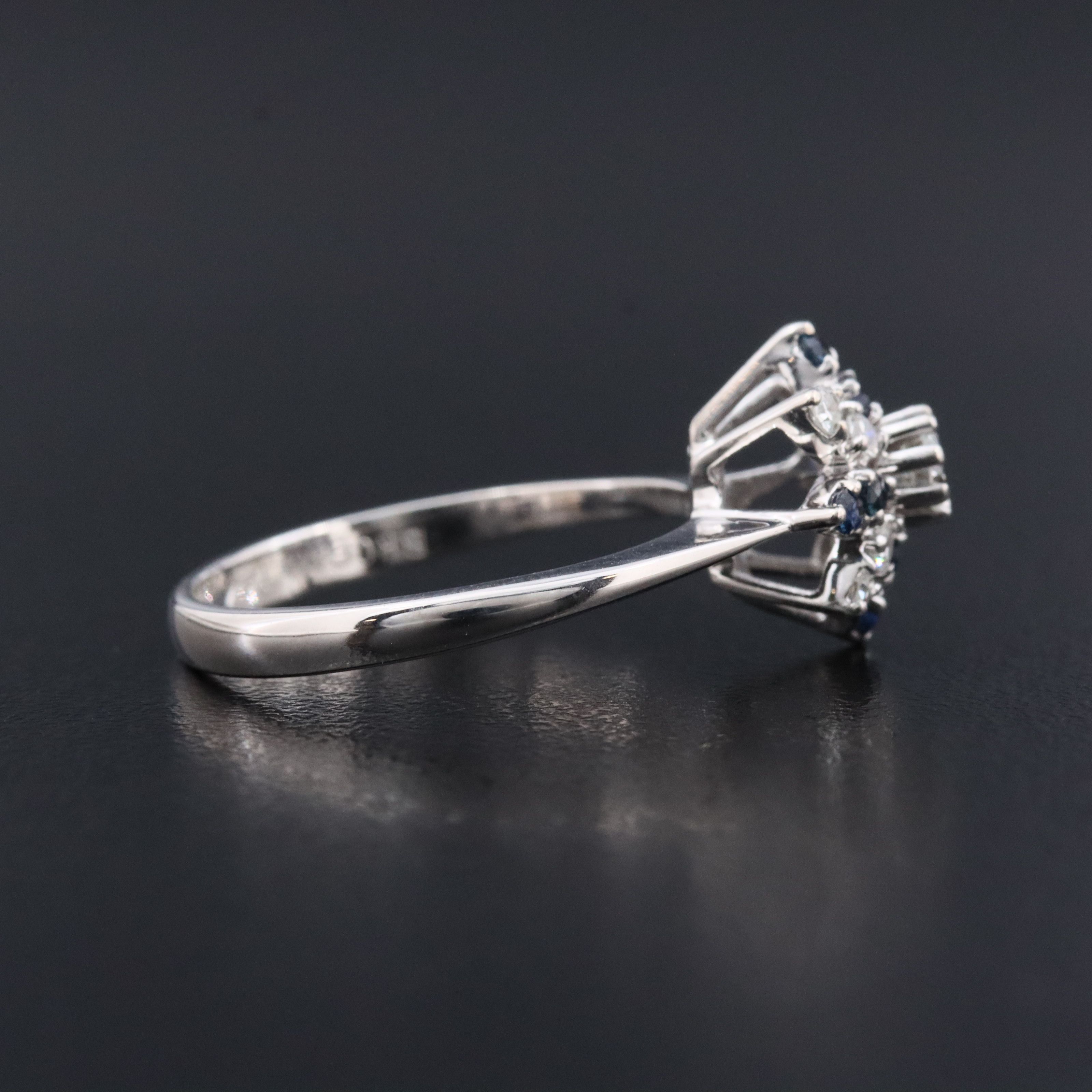 14K Diamond and Sapphire Ring