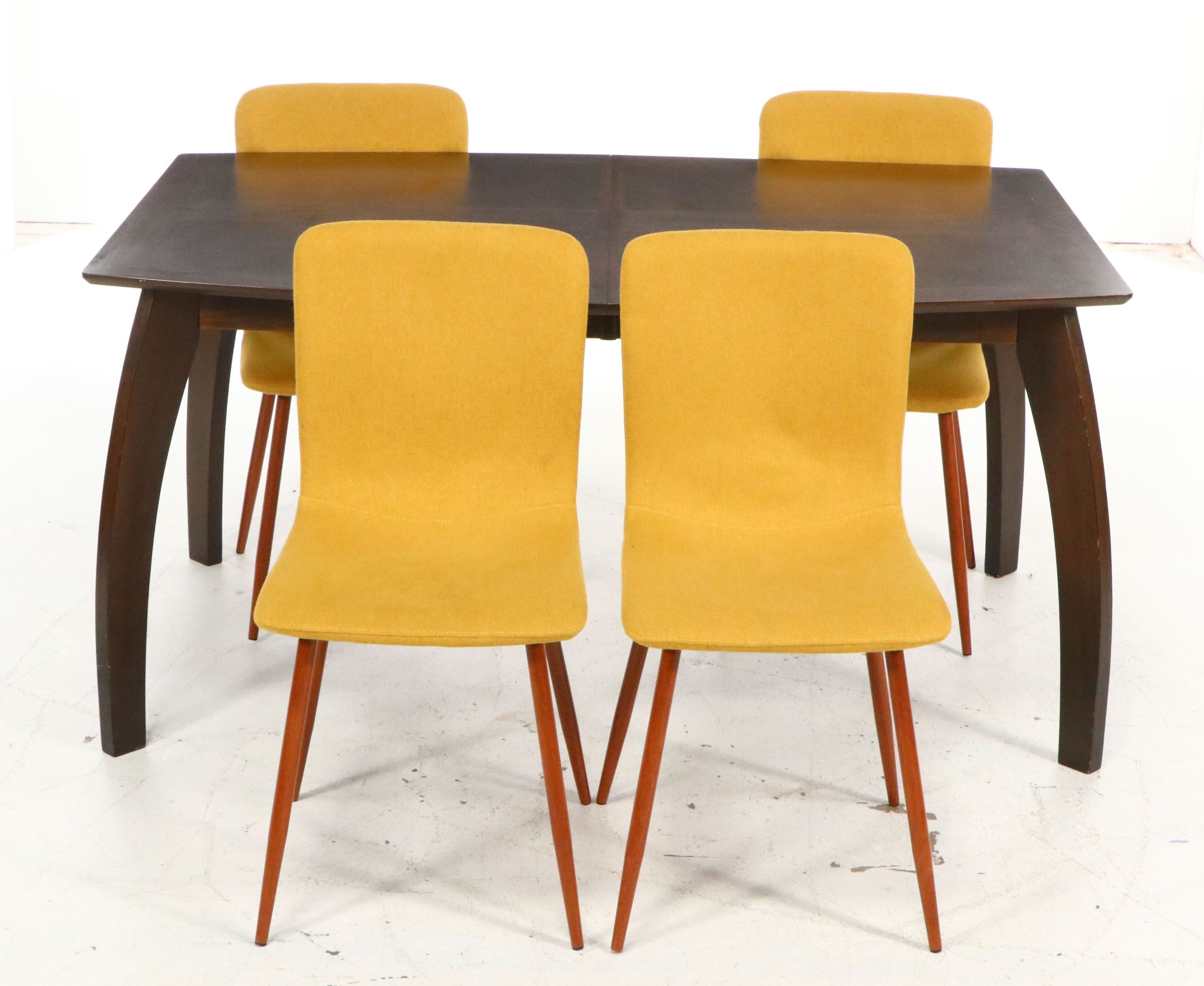 Five Piece Mid Century Modern Style Dining Set with Jofran Inc. "Kura" Table