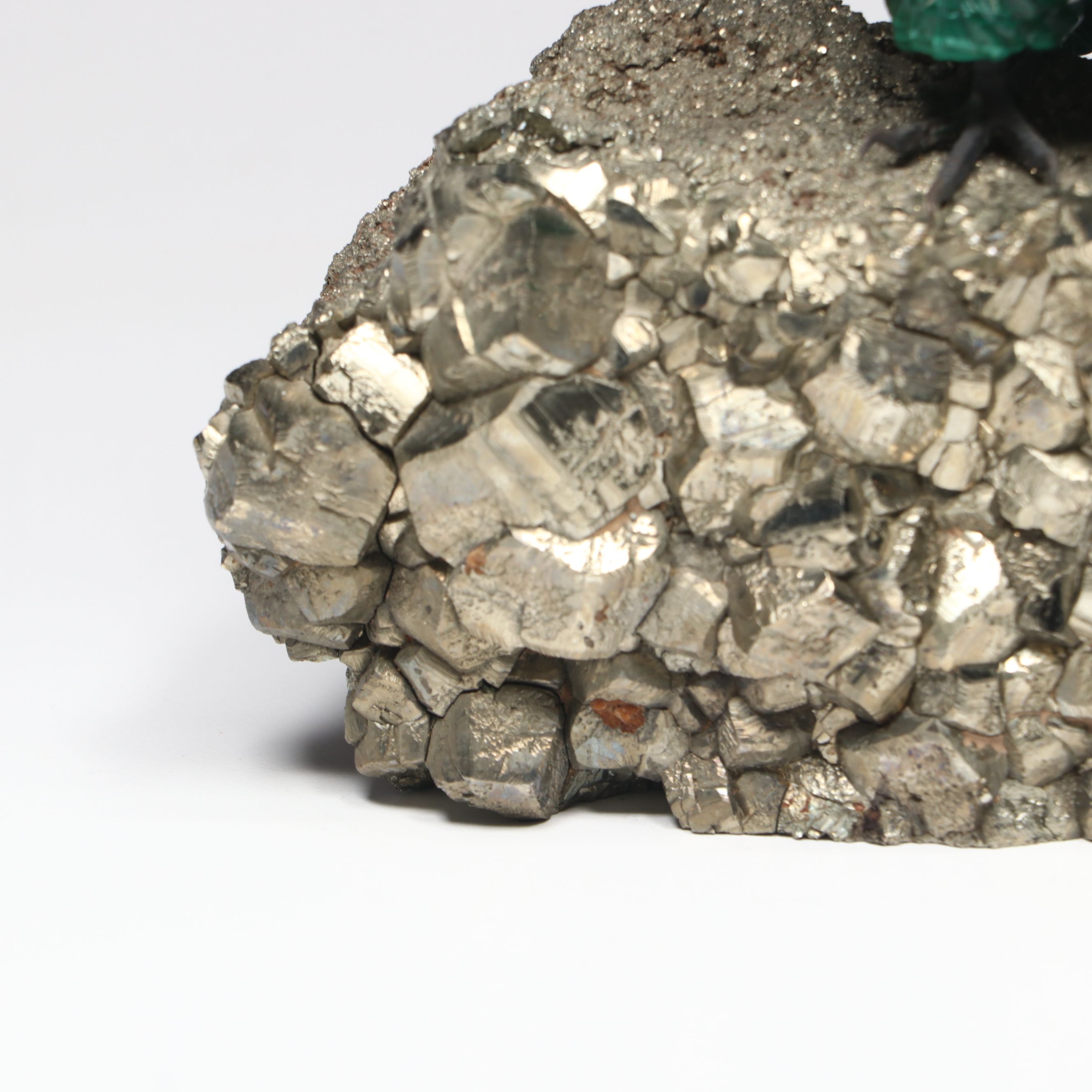 Carved Stone Owl on Pyrite