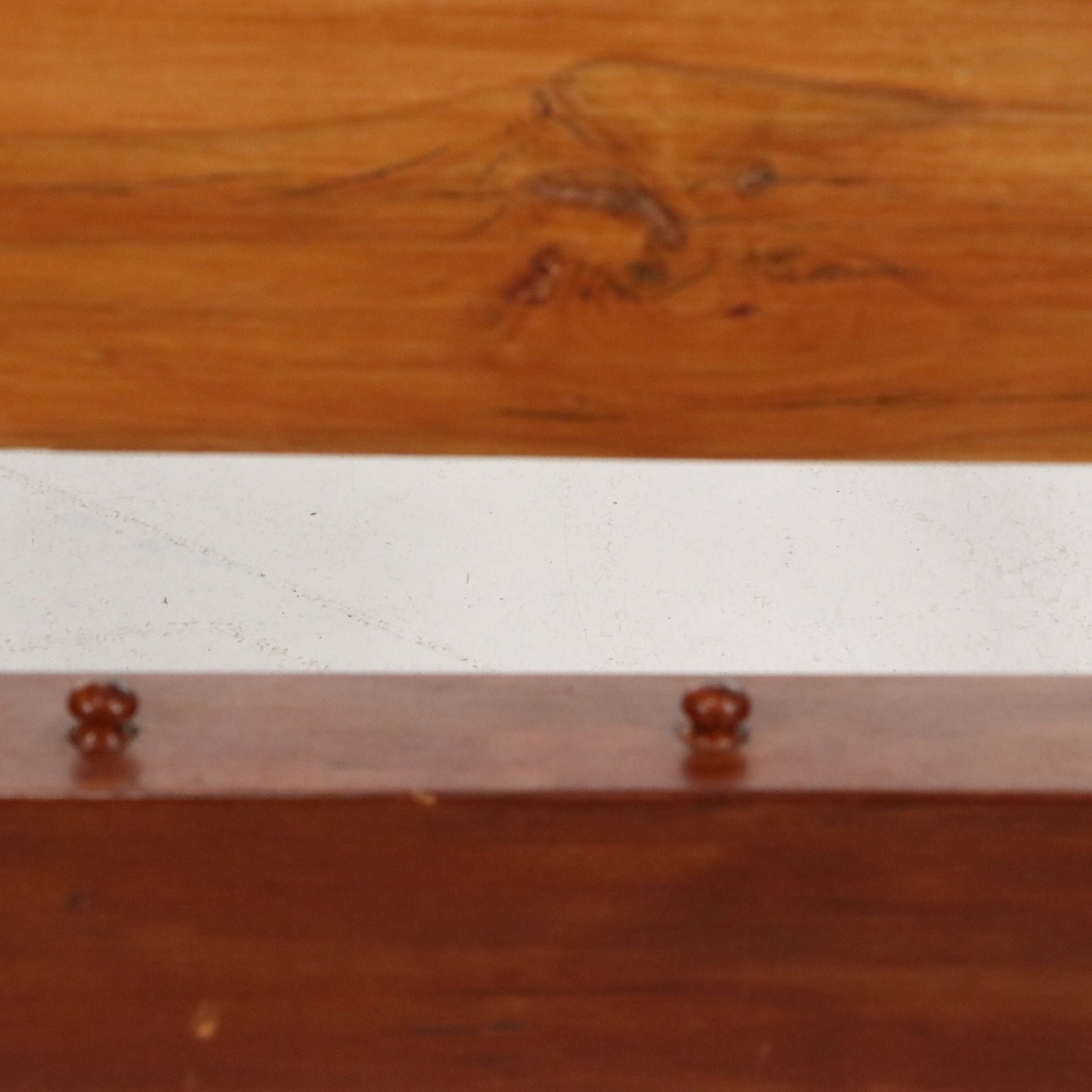 Federal Style Acorn-Top Rope Bed and Nightstand, Early 20th Century