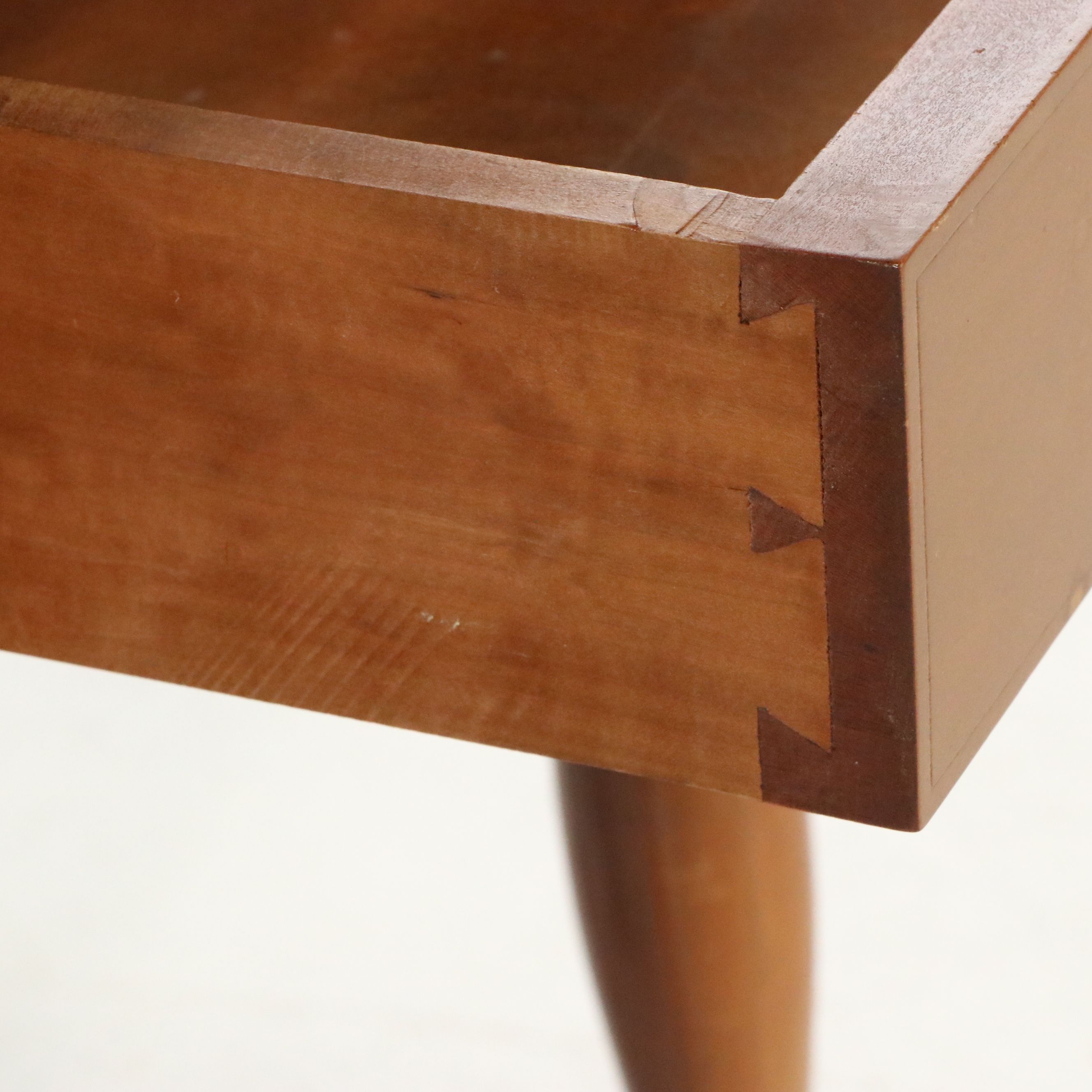 Federal Style Acorn-Top Rope Bed and Nightstand, Early 20th Century