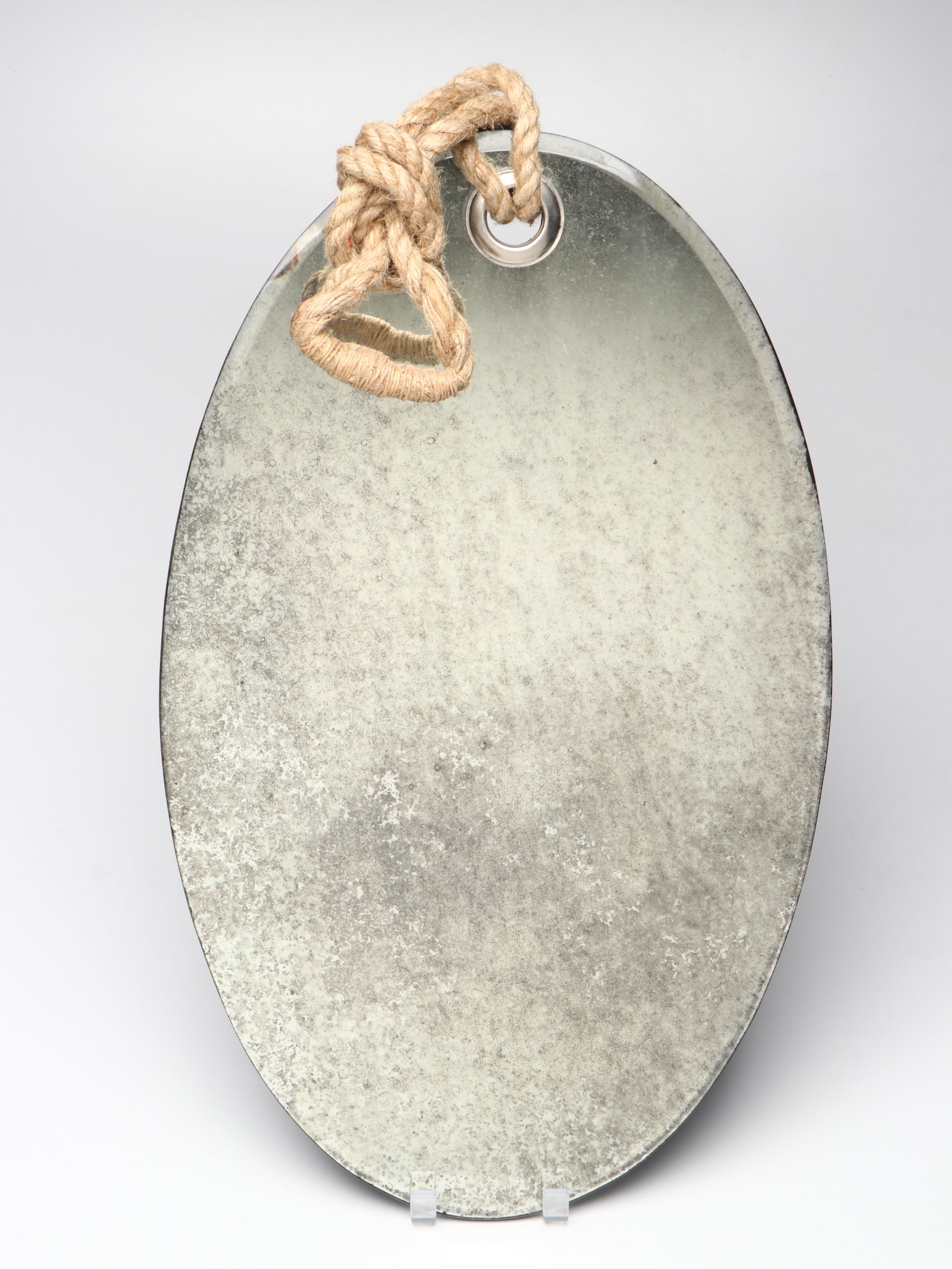 Rustic Distressed Glass and Rope Wall Mirrors