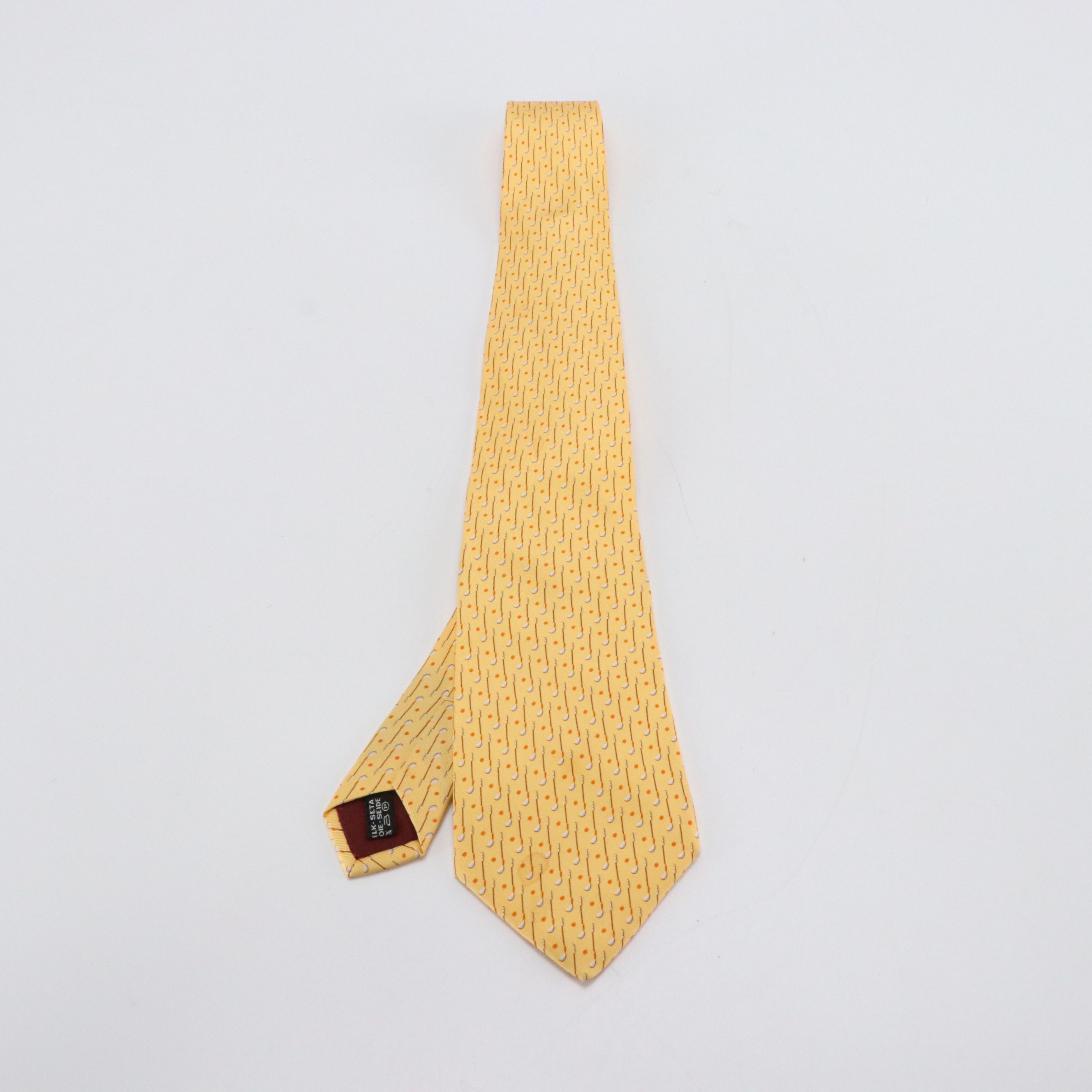 Salvatore Ferragamo Golf Motif Silk Twill Necktie