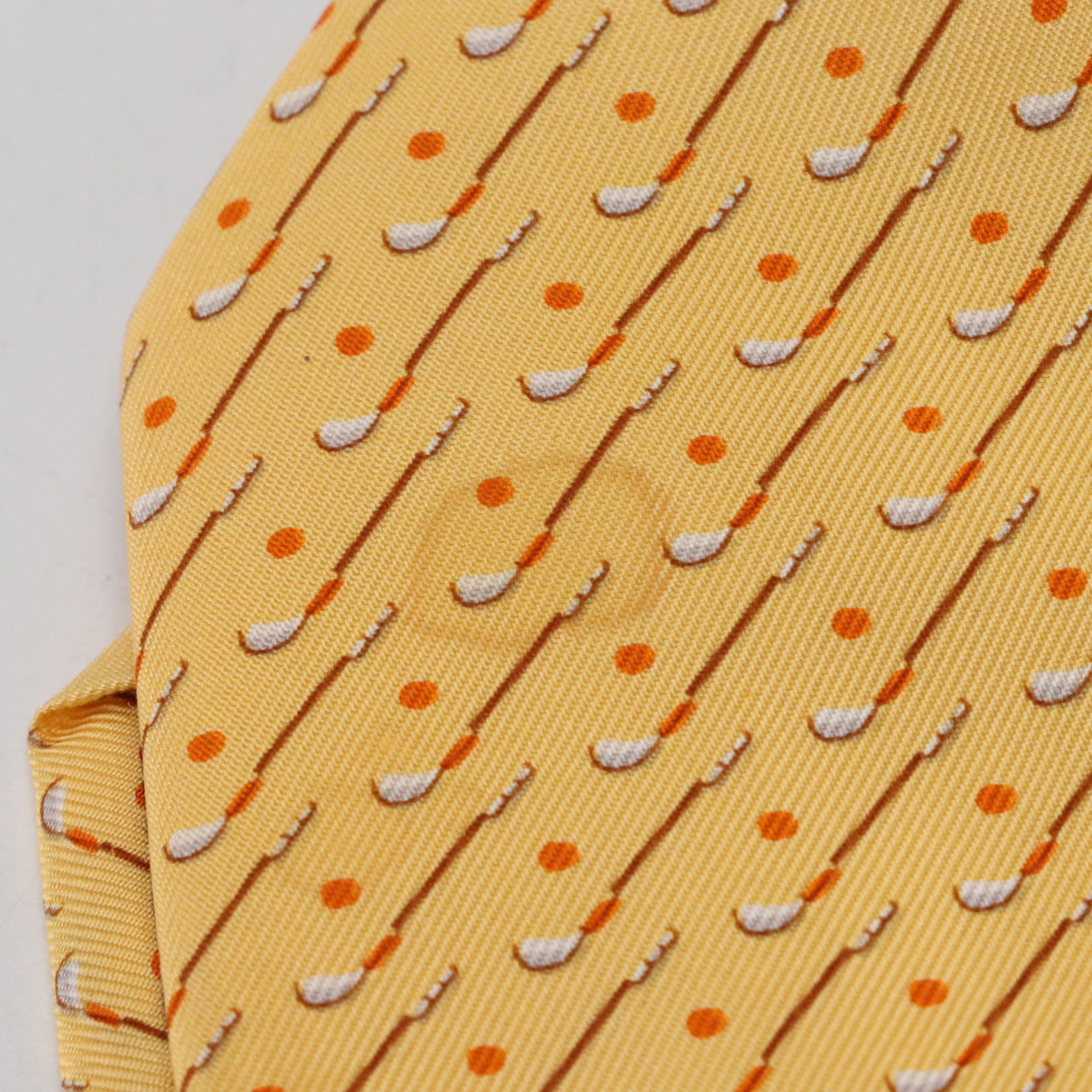 Salvatore Ferragamo Golf Motif Silk Twill Necktie