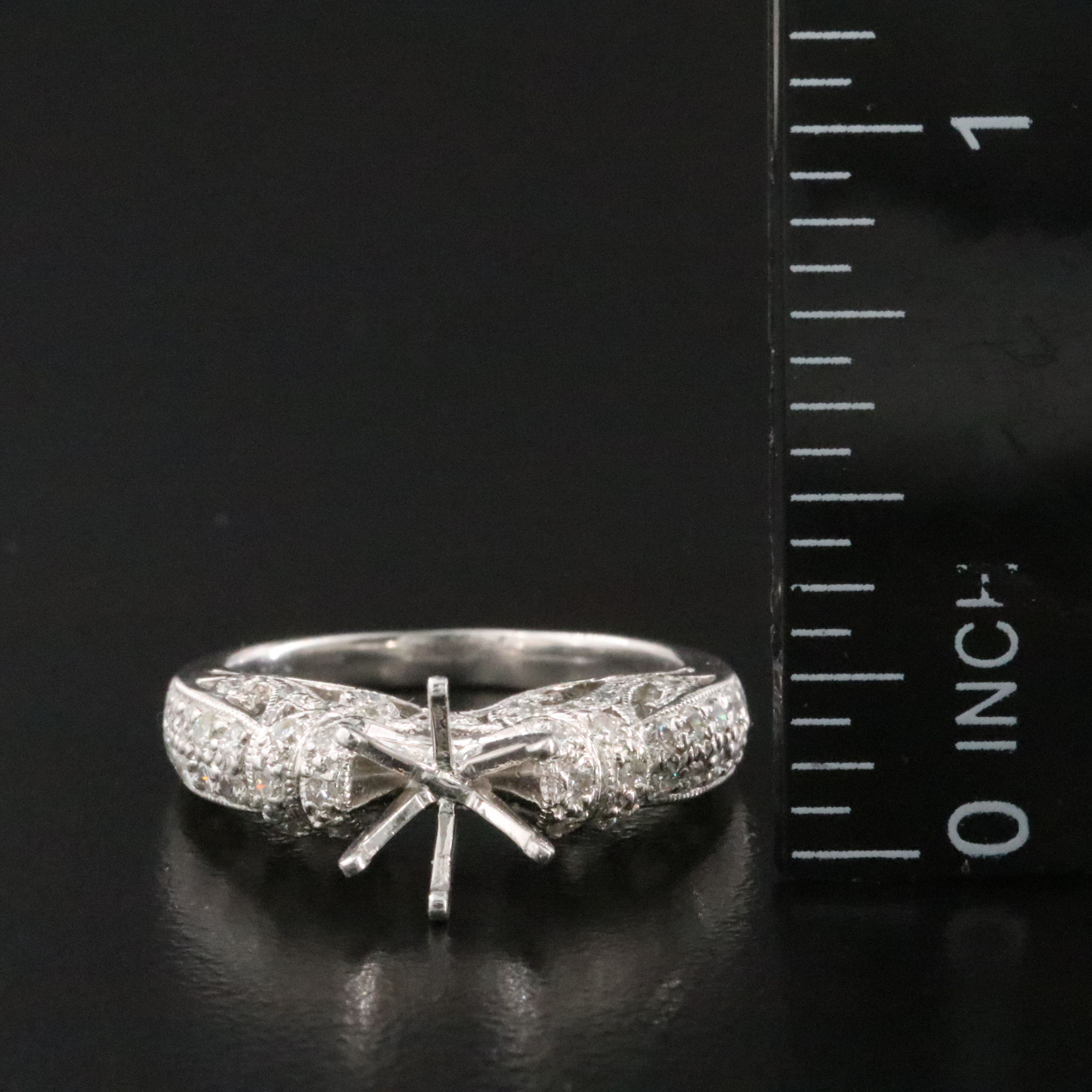 Platinum 0.52 CTW Diamond Semi Mount Ring