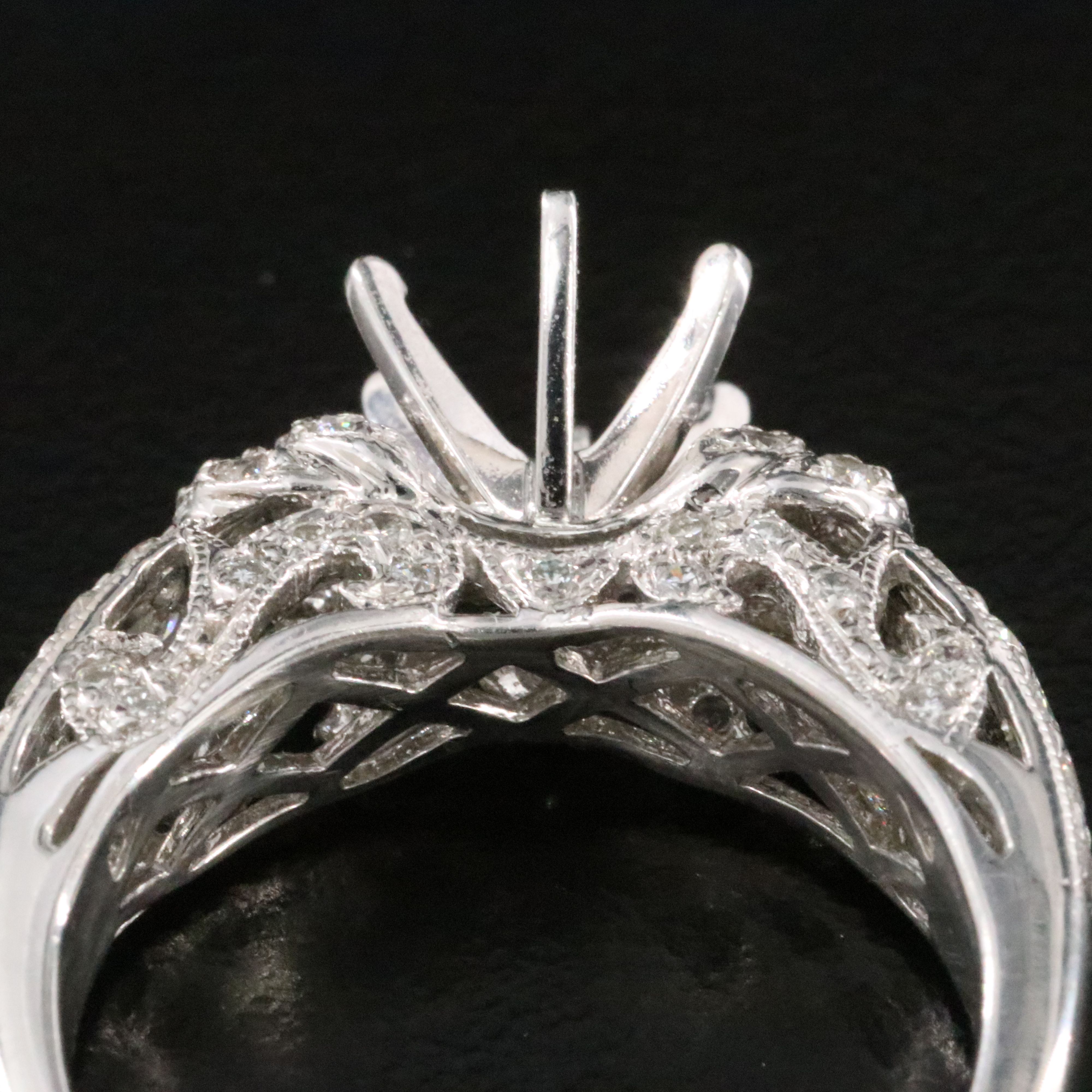 Platinum 0.52 CTW Diamond Semi Mount Ring