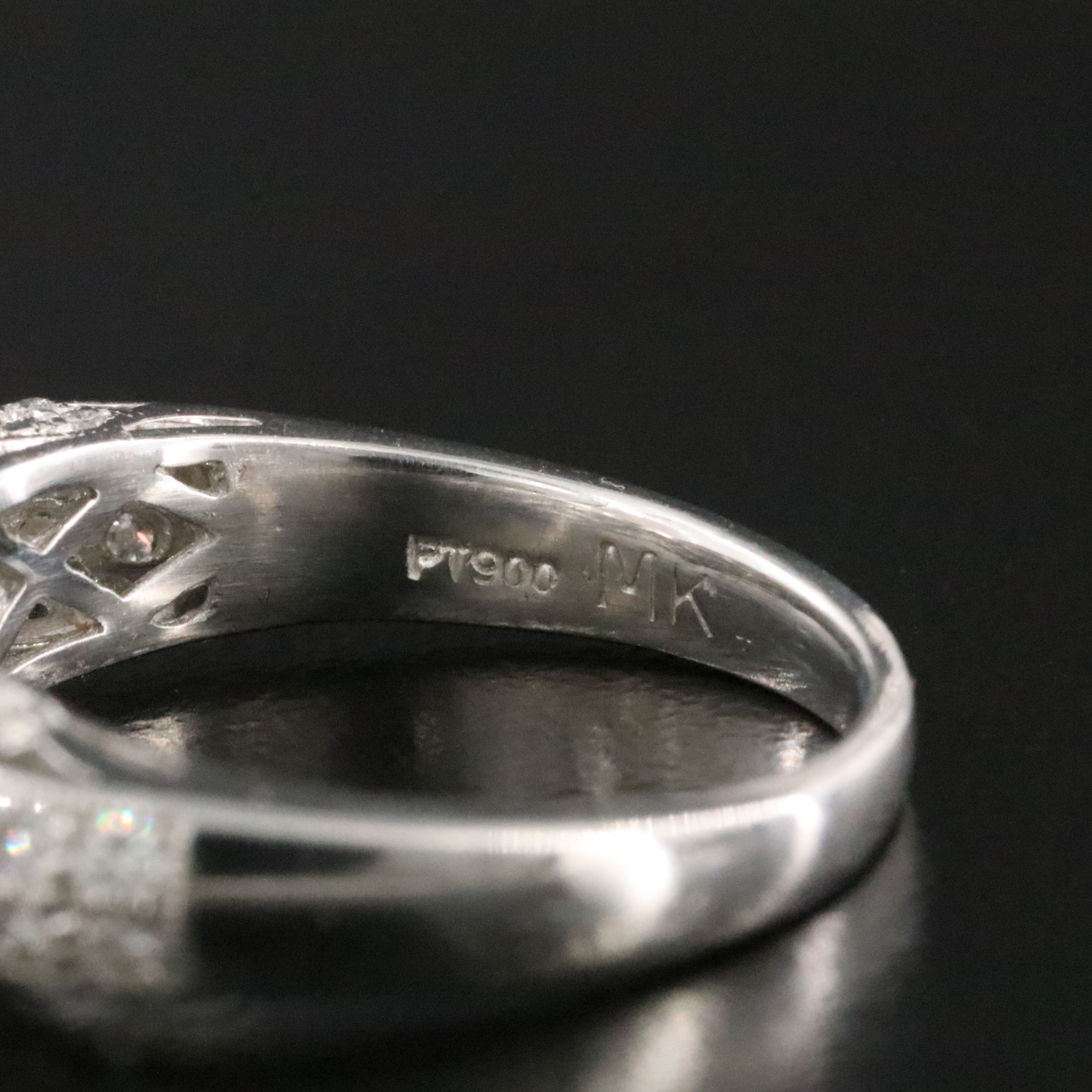 Platinum 0.52 CTW Diamond Semi Mount Ring