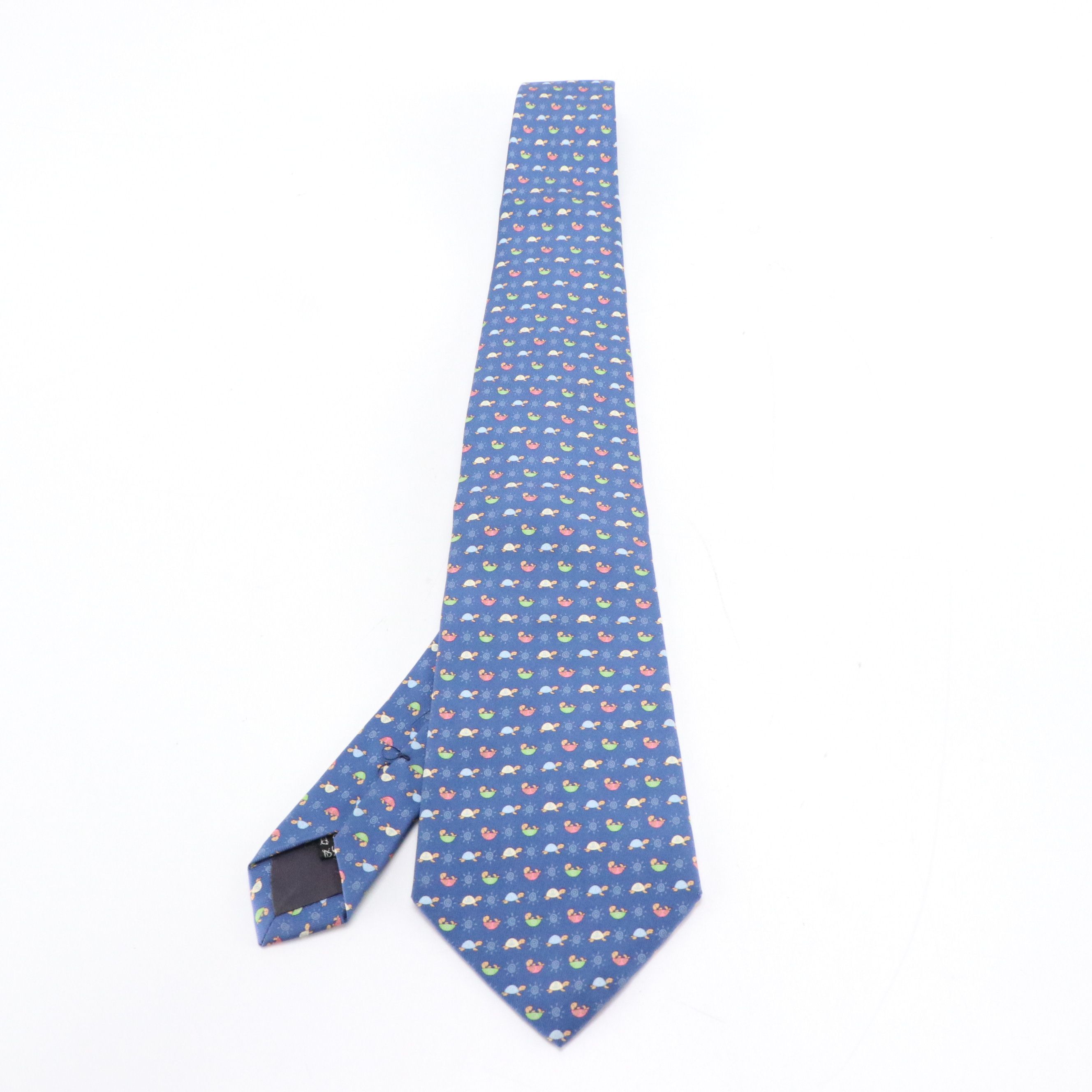 Salvatore Ferragamo Multicolor Turtle Printed Silk Necktie