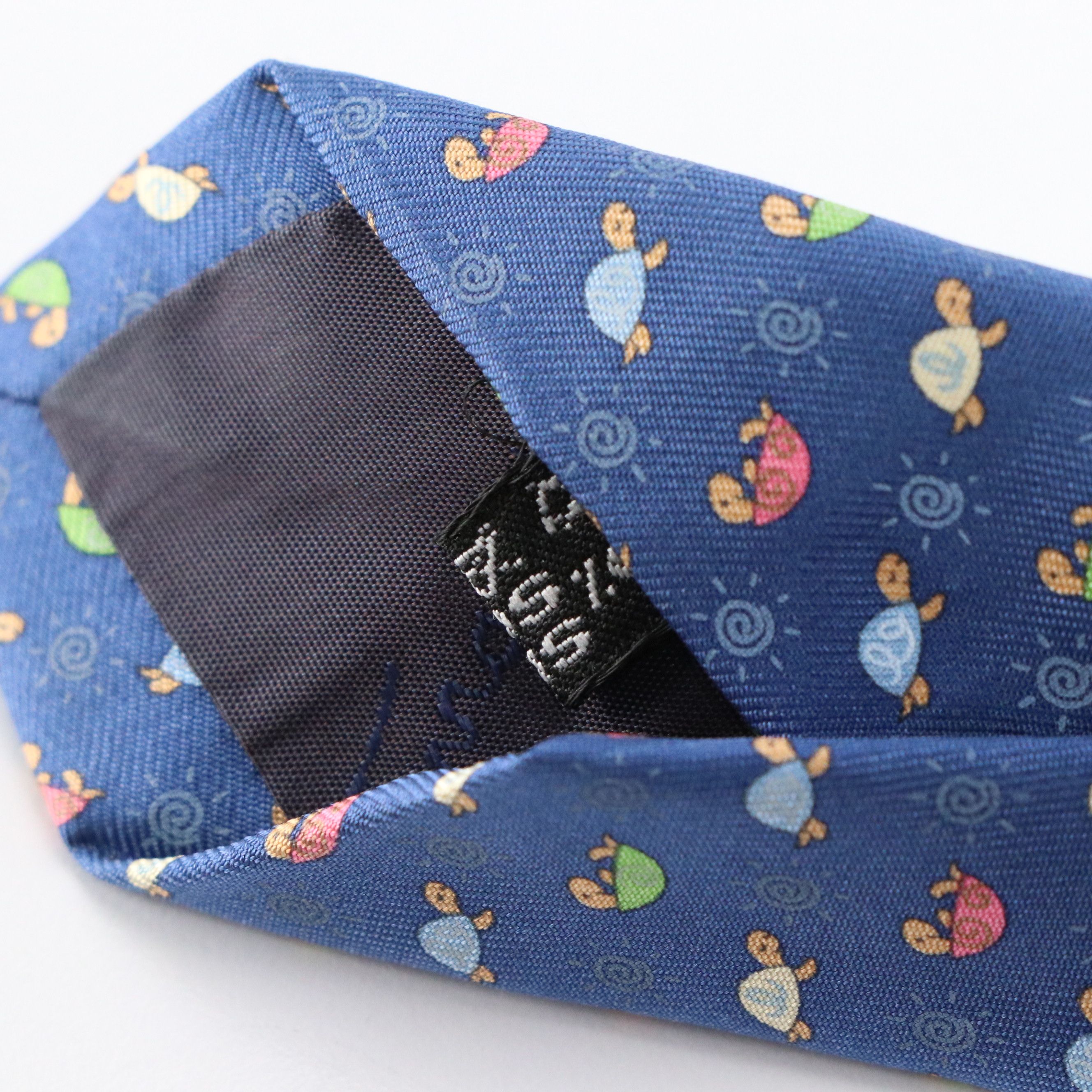 Salvatore Ferragamo Multicolor Turtle Printed Silk Necktie