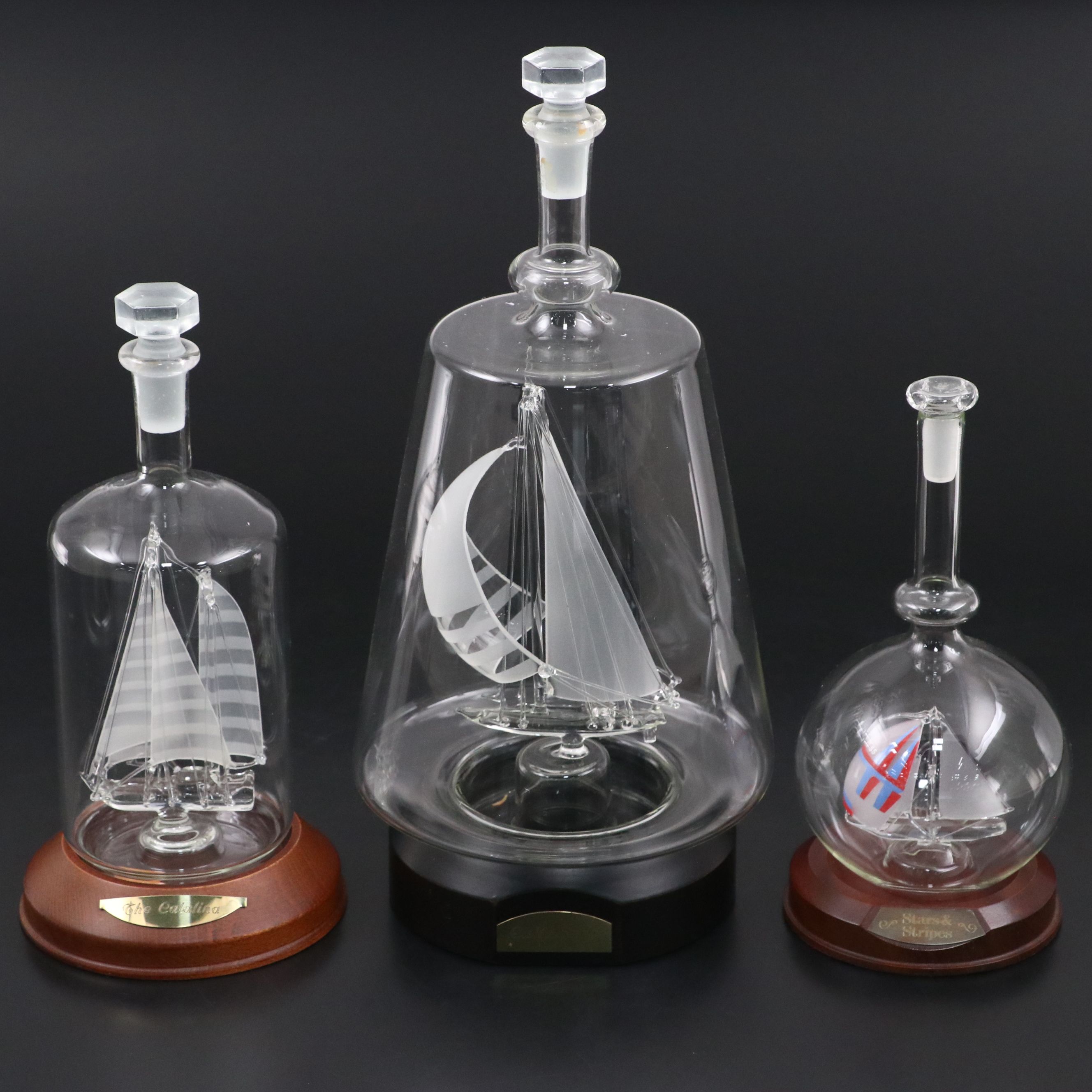 Lichfield Glass "Stars & Stripes" and Other Nautical Glass Decanters