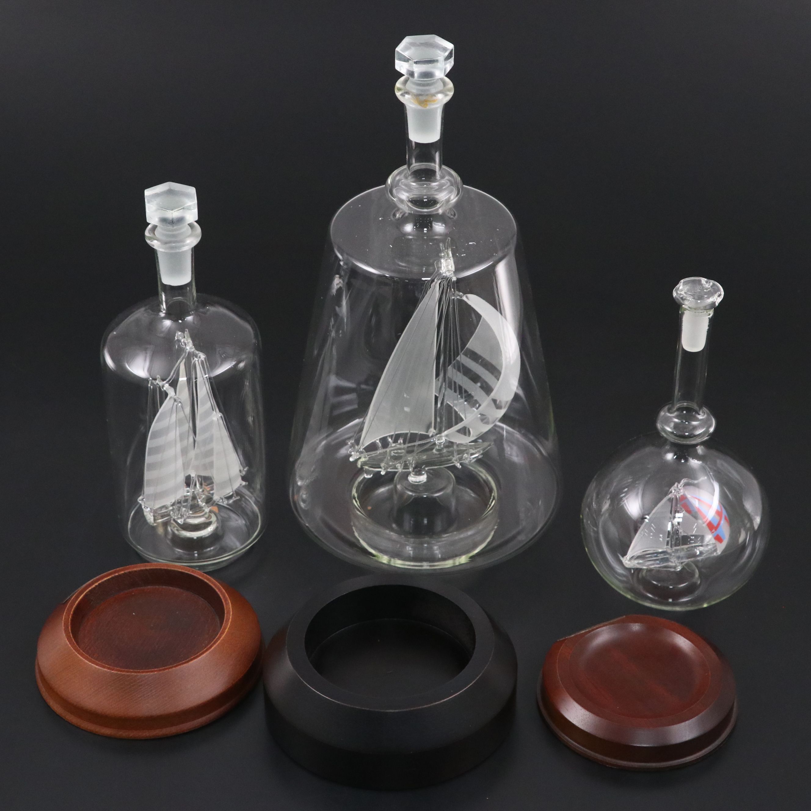 Lichfield Glass "Stars & Stripes" and Other Nautical Glass Decanters