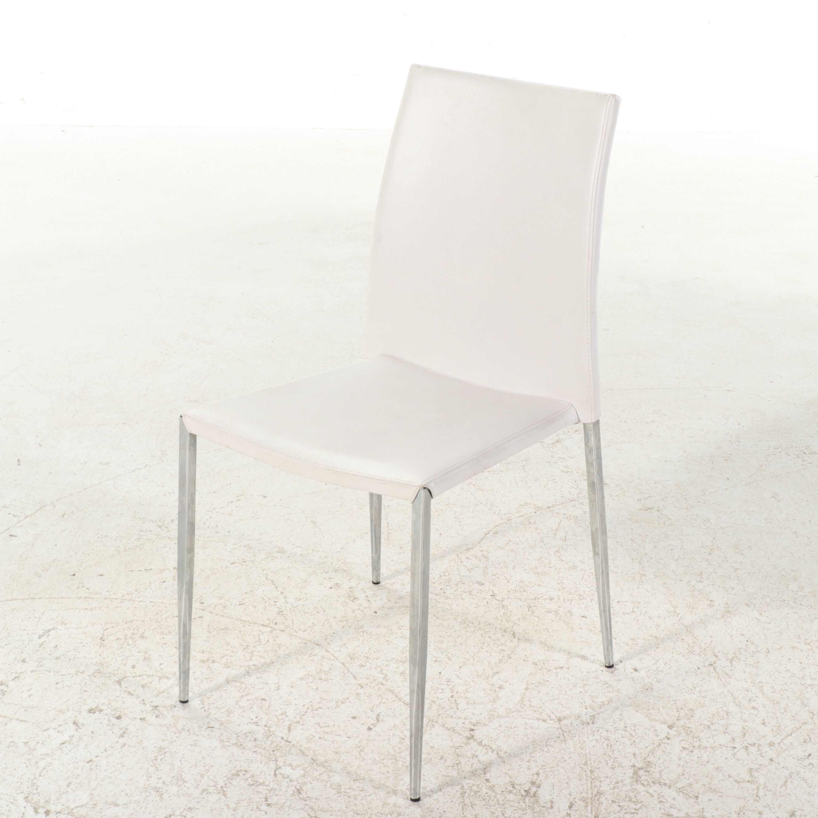 Monarch Specialties White and Chrome Dining Table with Two Chairs, 2020