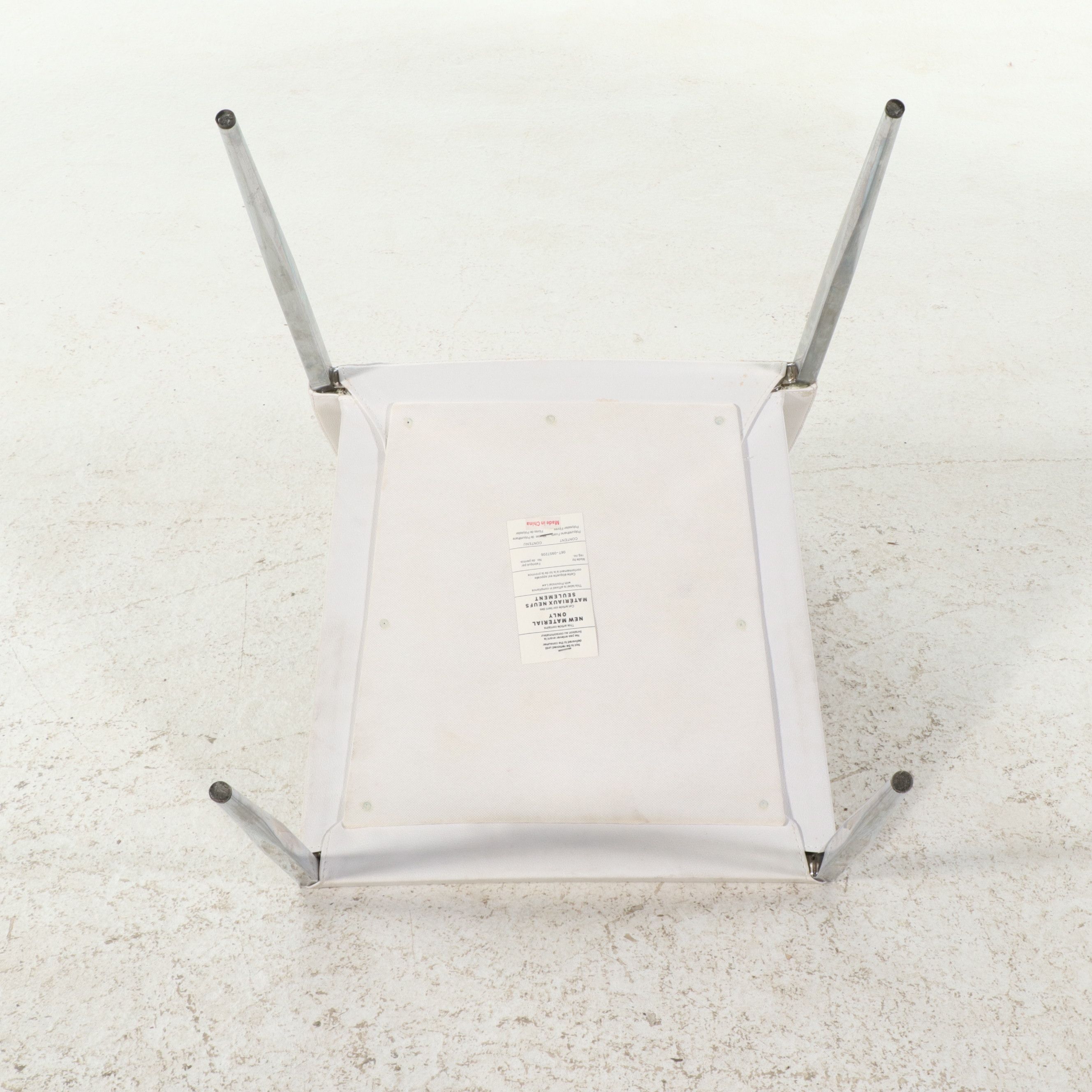 Monarch Specialties White and Chrome Dining Table with Two Chairs, 2020