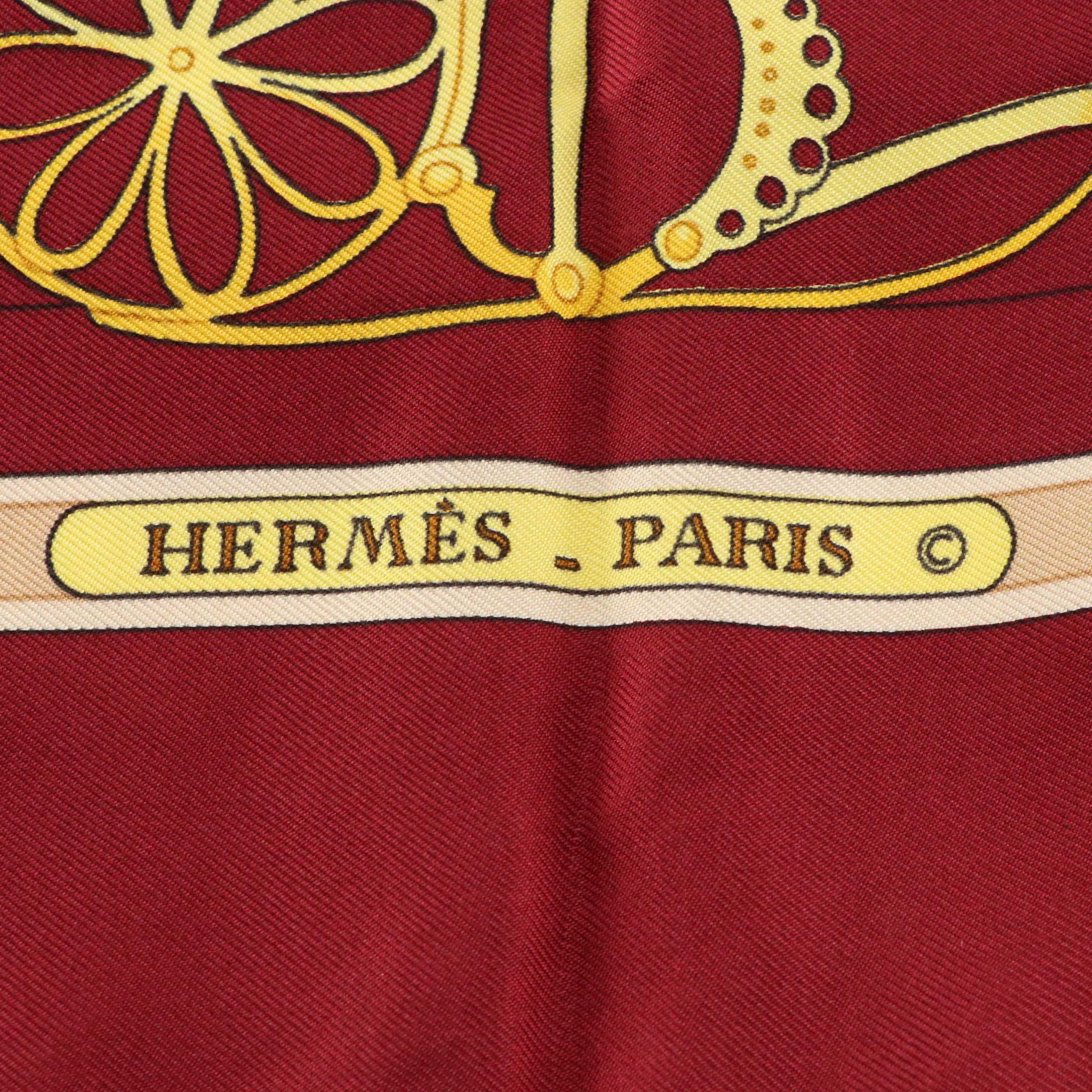 Hermès "Les Muserolles" Silk Twill Scarf 90