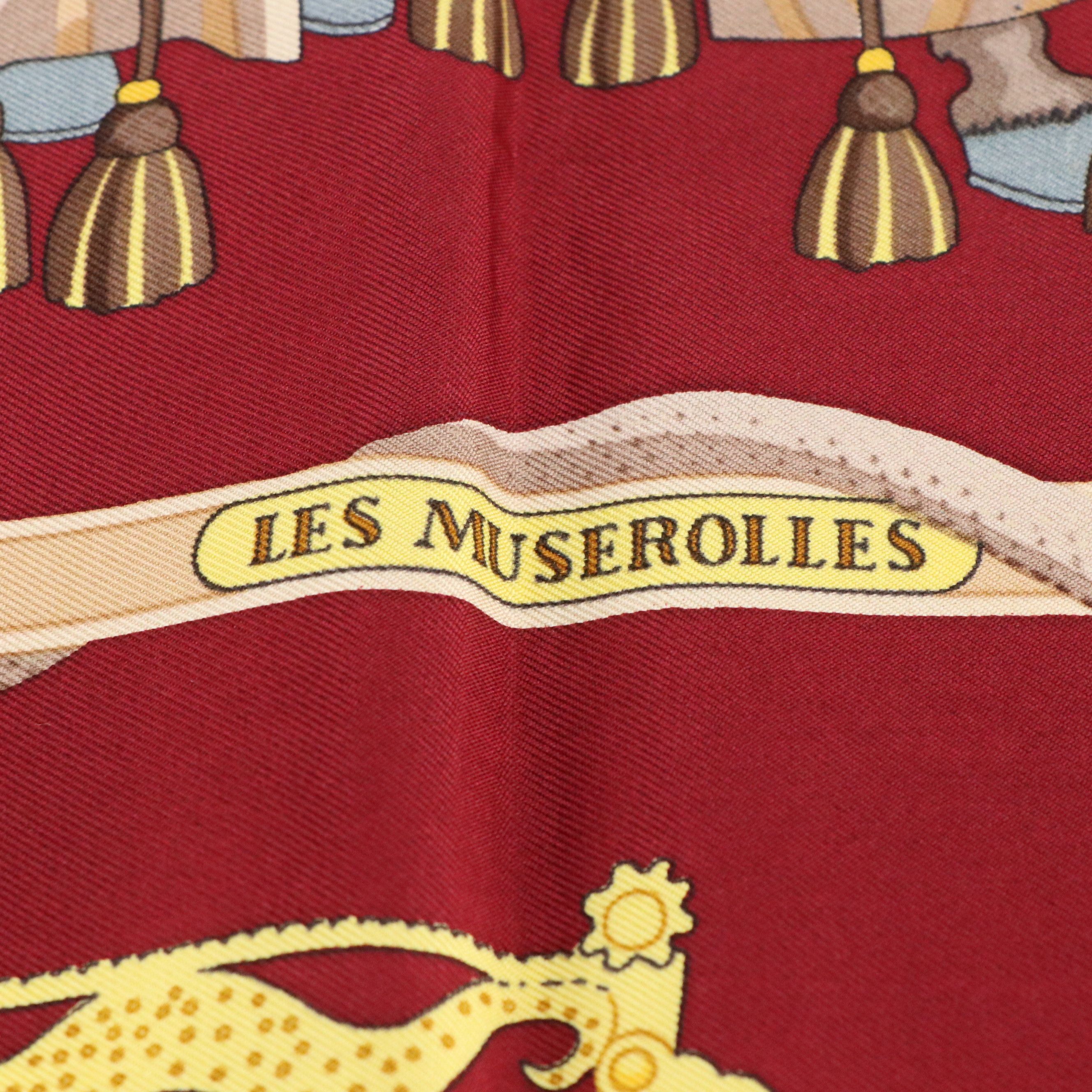 Hermès "Les Muserolles" Silk Twill Scarf 90
