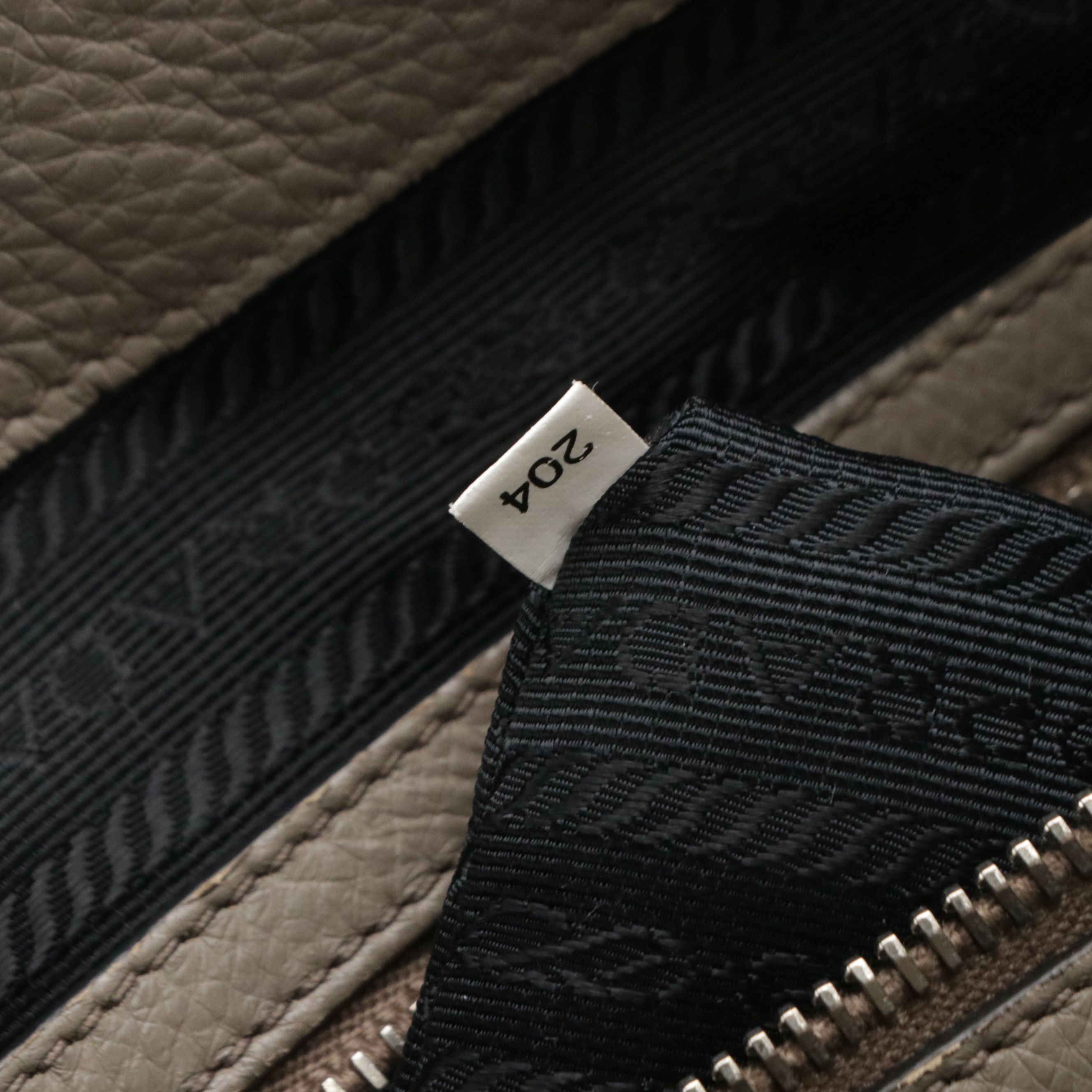 Prada Front Zip Top Handle Two-Way Bag in Grey Vitello Daino Leather