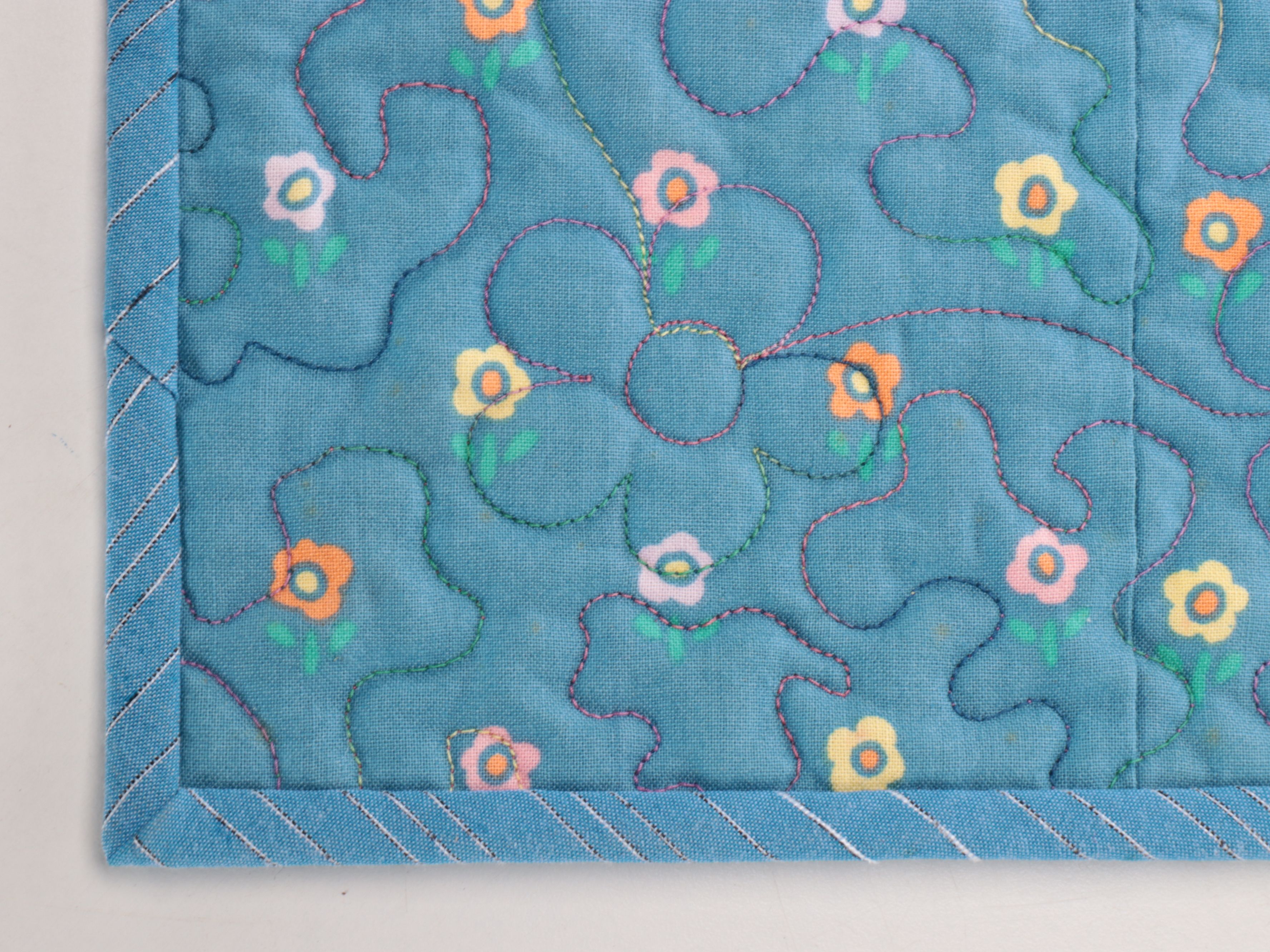 Brazilian Textile Art Picture Quilt with Dowel Rod, 2004